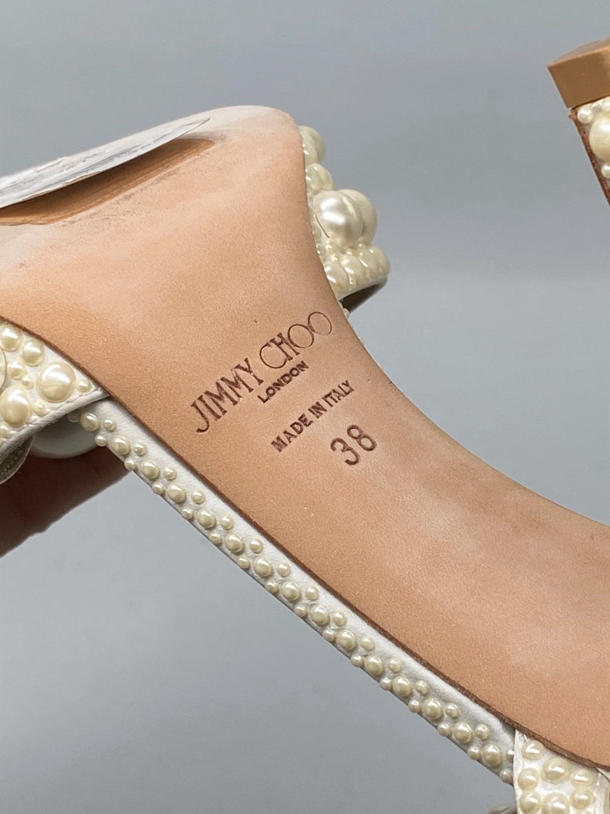 Jimmy Choo Jimmy Choo Sacora 100MM Pearl-Embellished Sandals size 38 Size US 8 / IT 38 - 17 Thumbnail