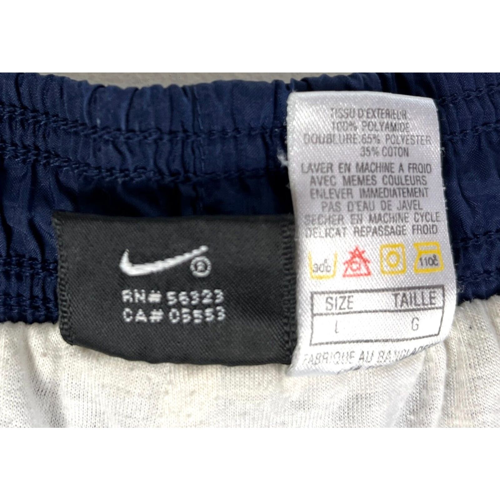 Nike Nike Men's Vintage Nylon Track Pants Lined Navy Blue 90s Sz L Athletic Pockets Size US 33 - 5 Thumbnail