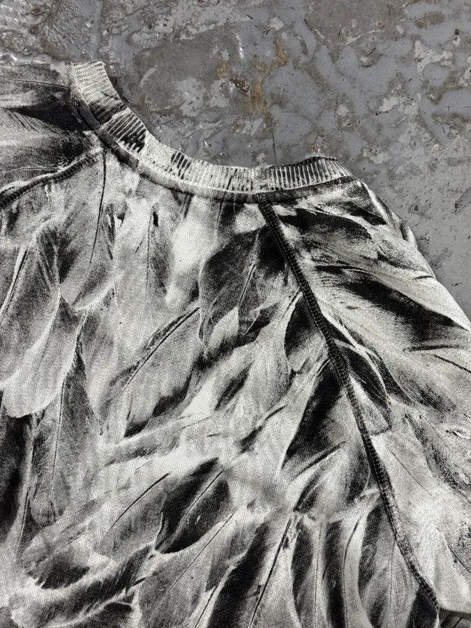 Diesel 2000s Diesel White & Grey Feather Print Sweater Size XS / US 0-2 / IT 36-38 - 7 Thumbnail