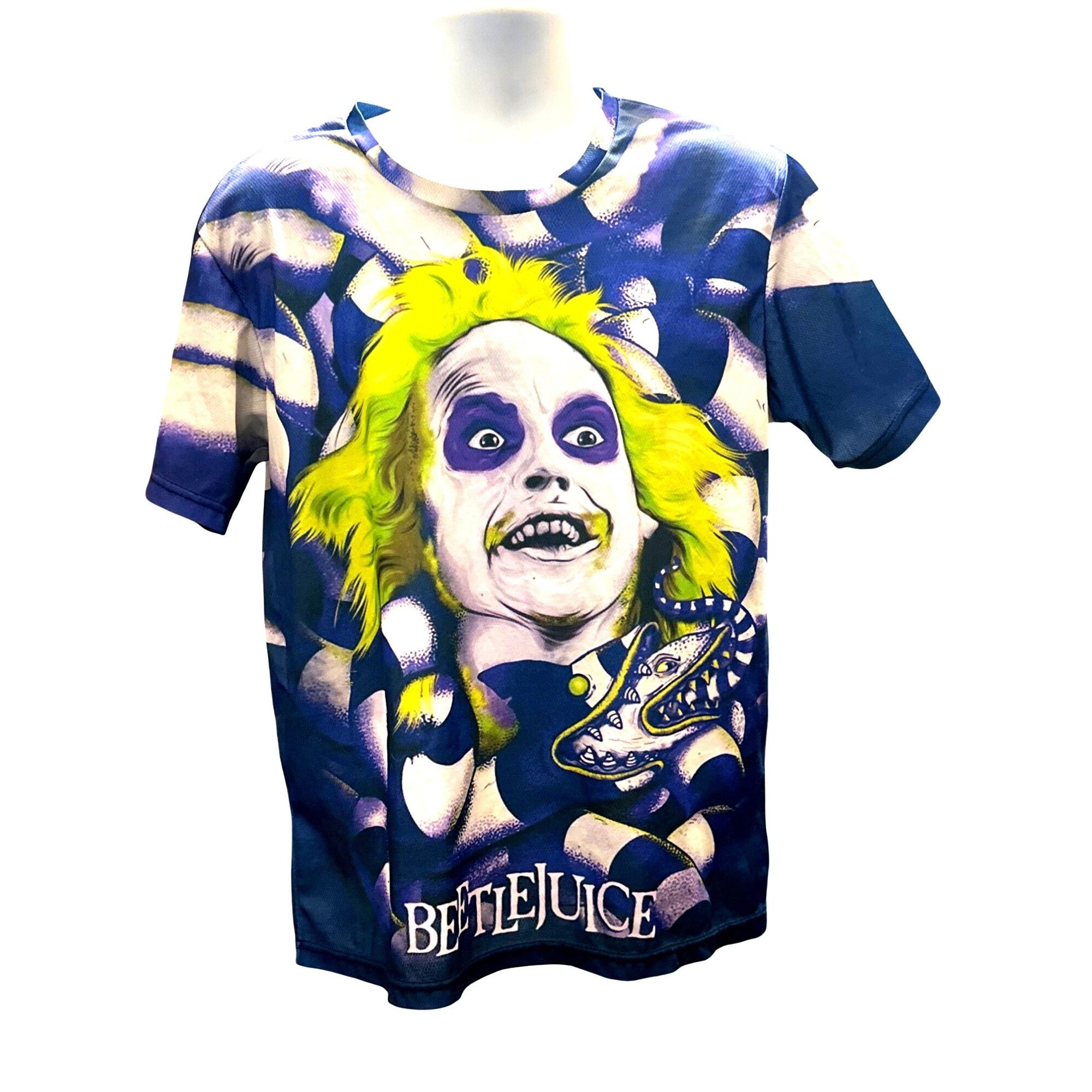 Other CCC Beetlejuice Graphic Tee Shirt Blue Green All Over Print Size US XL / EU 56 / 4 - 1 Thumbnail