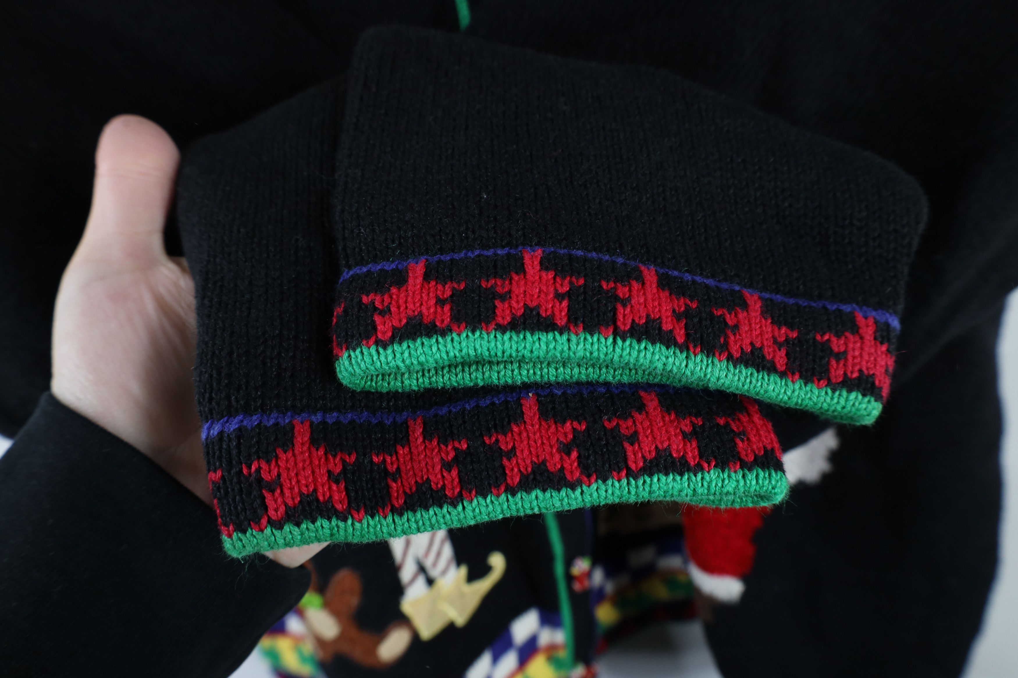 Vintage Vintage 90s Streetwear Elf All Over Print Cardigan Sweater Size 3XL / US 20-22 - 9 Thumbnail