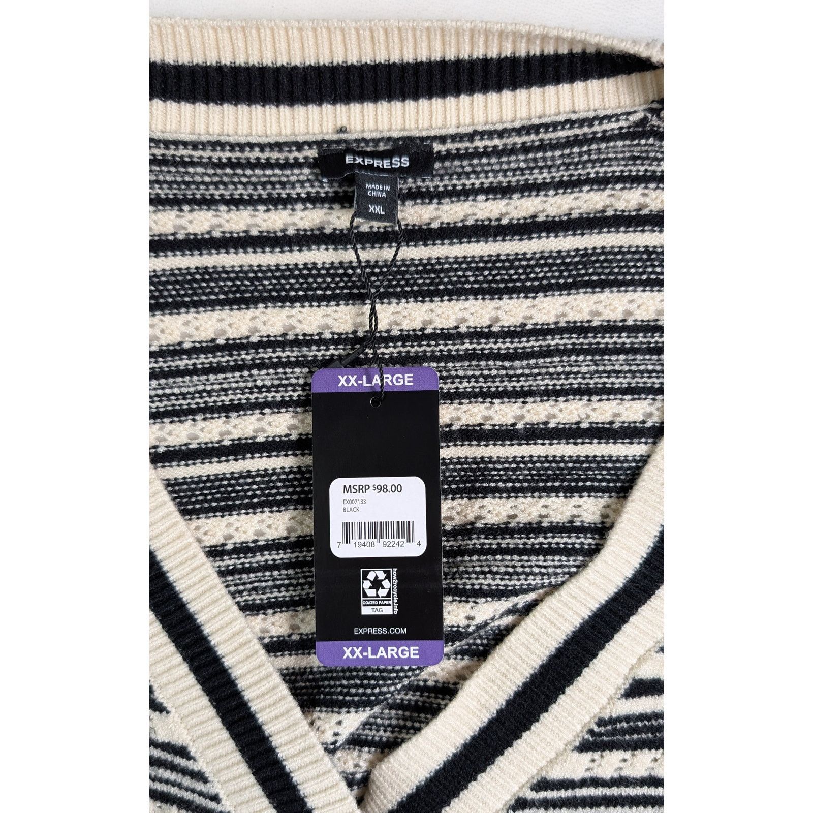 Express NWT Express Striped Bow Cardigan Sweater Plus Size XXL Size XXL / US 16-18 / IT 52-54 - 6 Thumbnail