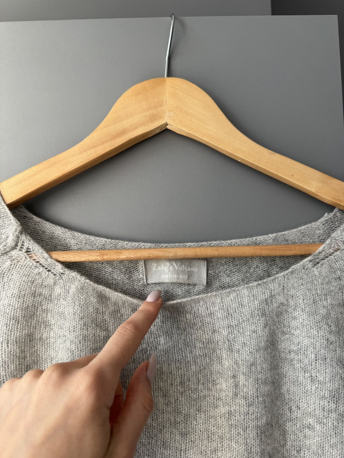Zadig & Voltaire Zadig & Voltaire Cashmere Peace Crystals Knitted Sweater Size L / US 10 / IT 46 - 4 Thumbnail