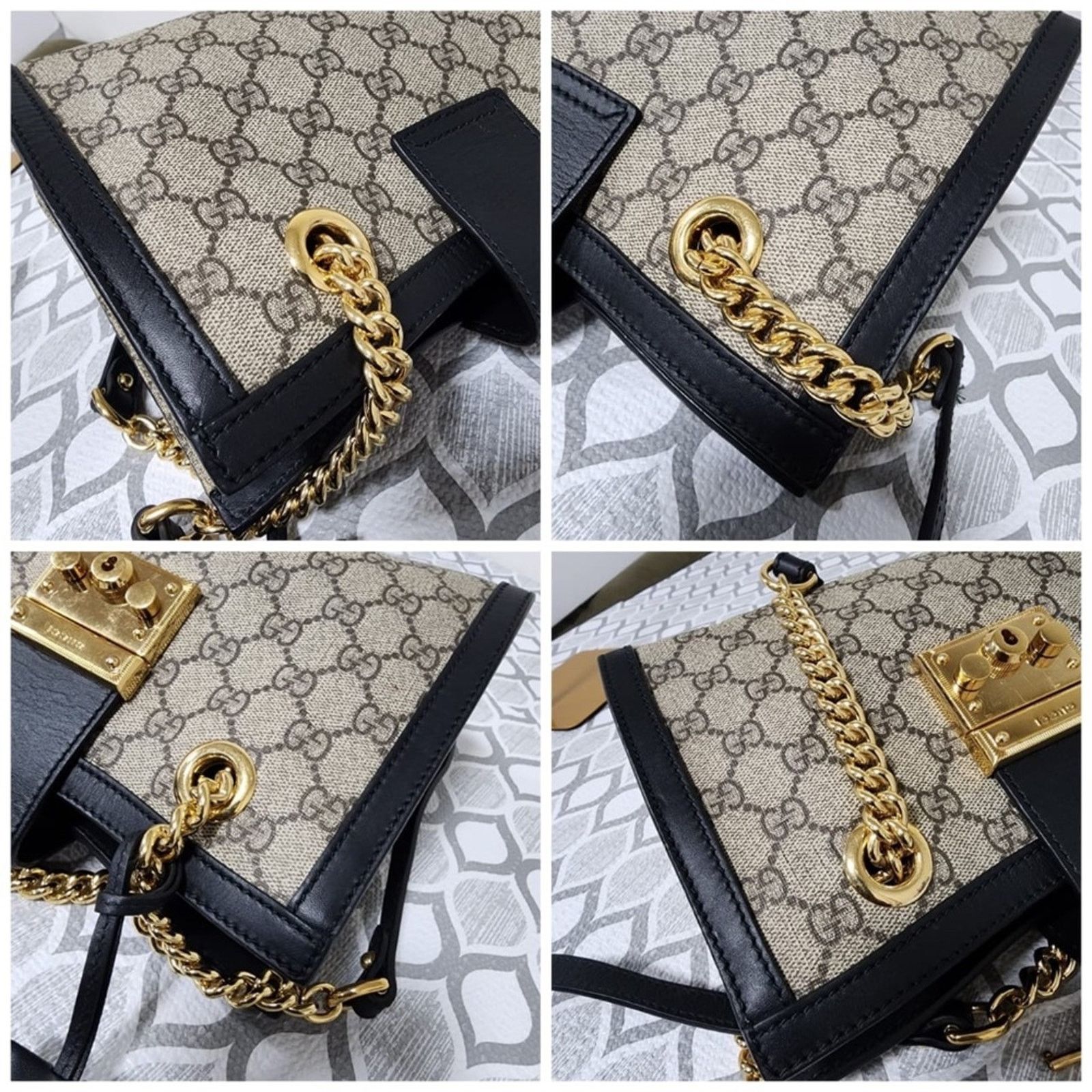 Gucci Authentic GUCCI GG Supreme Monogram Small Padlock Tote Black Size ONE SIZE - 10 Thumbnail