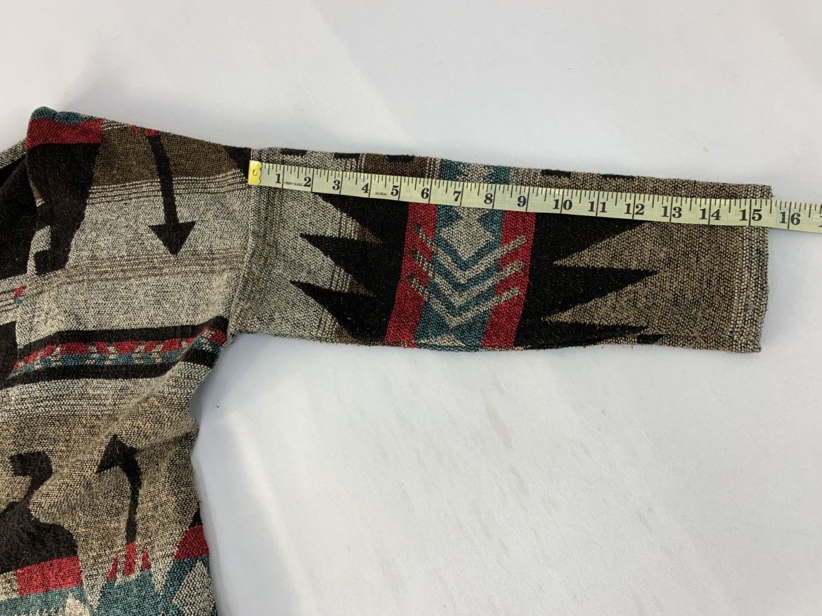 Vintage 90s Radarista Aztec Navajo Blanket Wool Wrap Cardigan Size L / US 10 / IT 46 - 10 Thumbnail