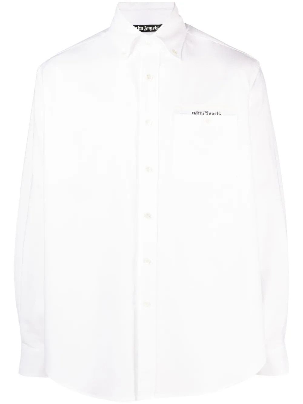 Palm Angels o1y0325 Logo Solid Color Shirt in White Size US M / EU 48-50 / 2 - 1 Thumbnail