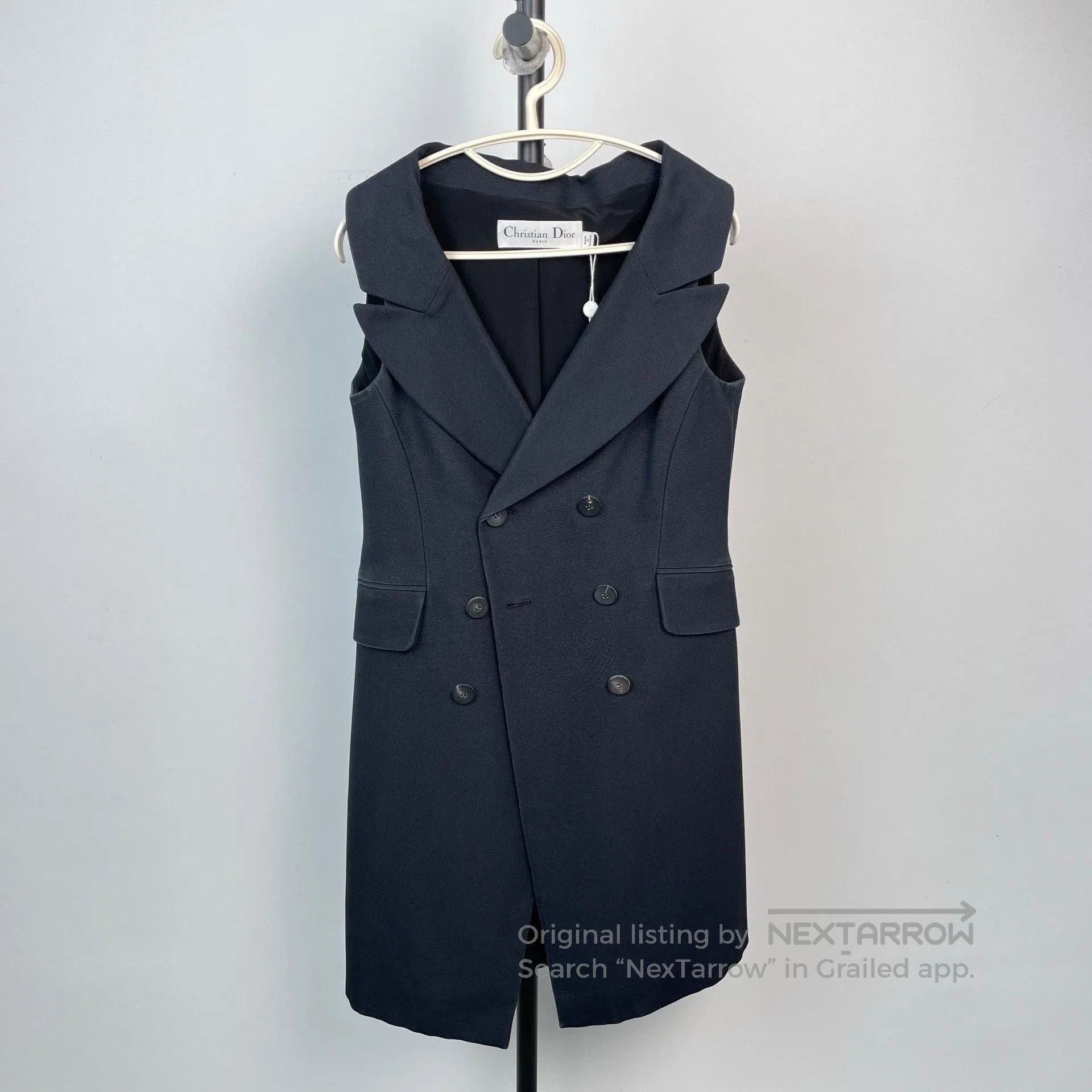 Dior Dior Dark Blue Sleeveless Lapel Vest Dress. Size S / US 4 / IT 40 - 9 Thumbnail