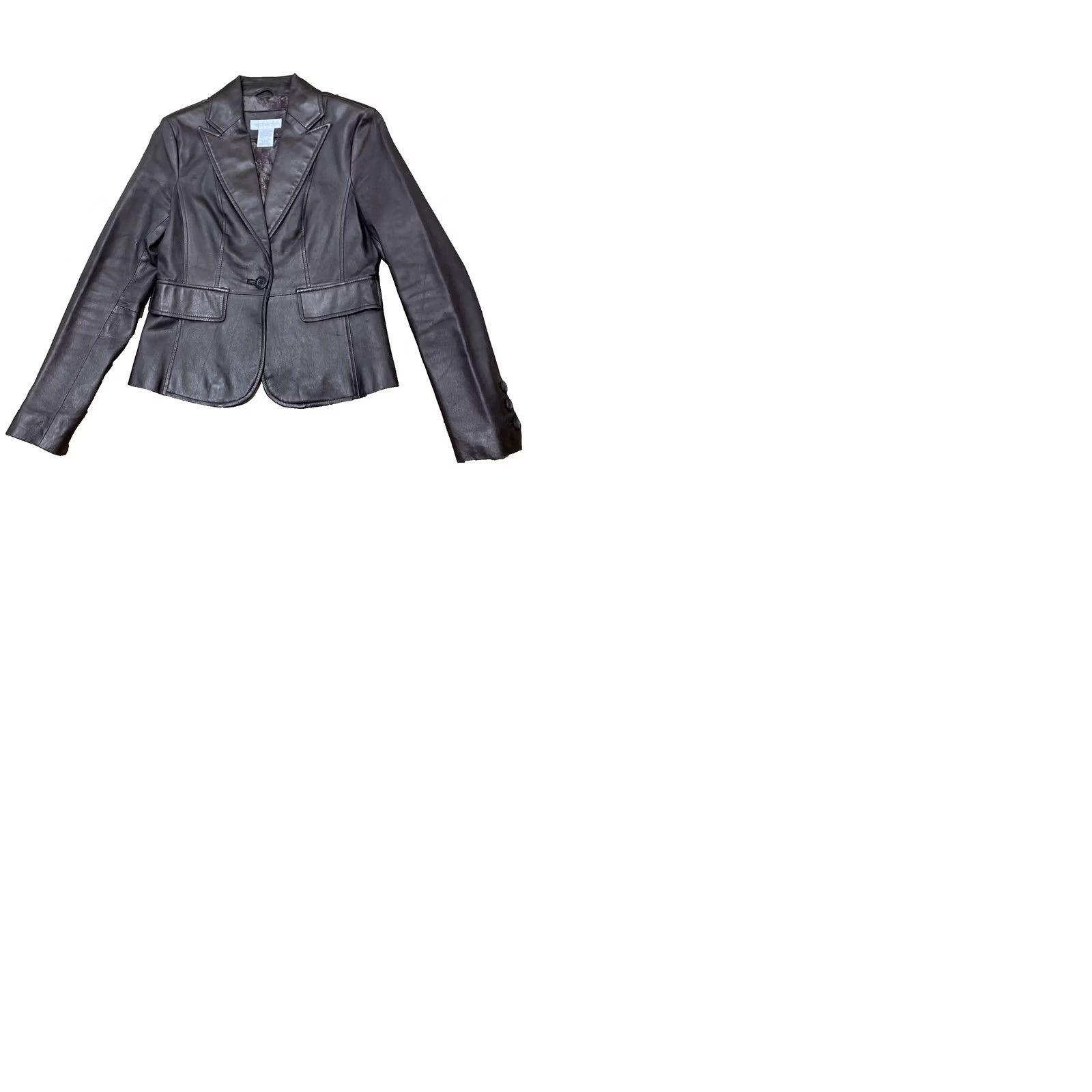 Worthington VINTAGE Worthington Leather Jacket Womens XS Brown Y2K 90s Long Sleeve Leather Blazer Shirt Jacket Size L / US 10 / IT 46 - 12 Thumbnail