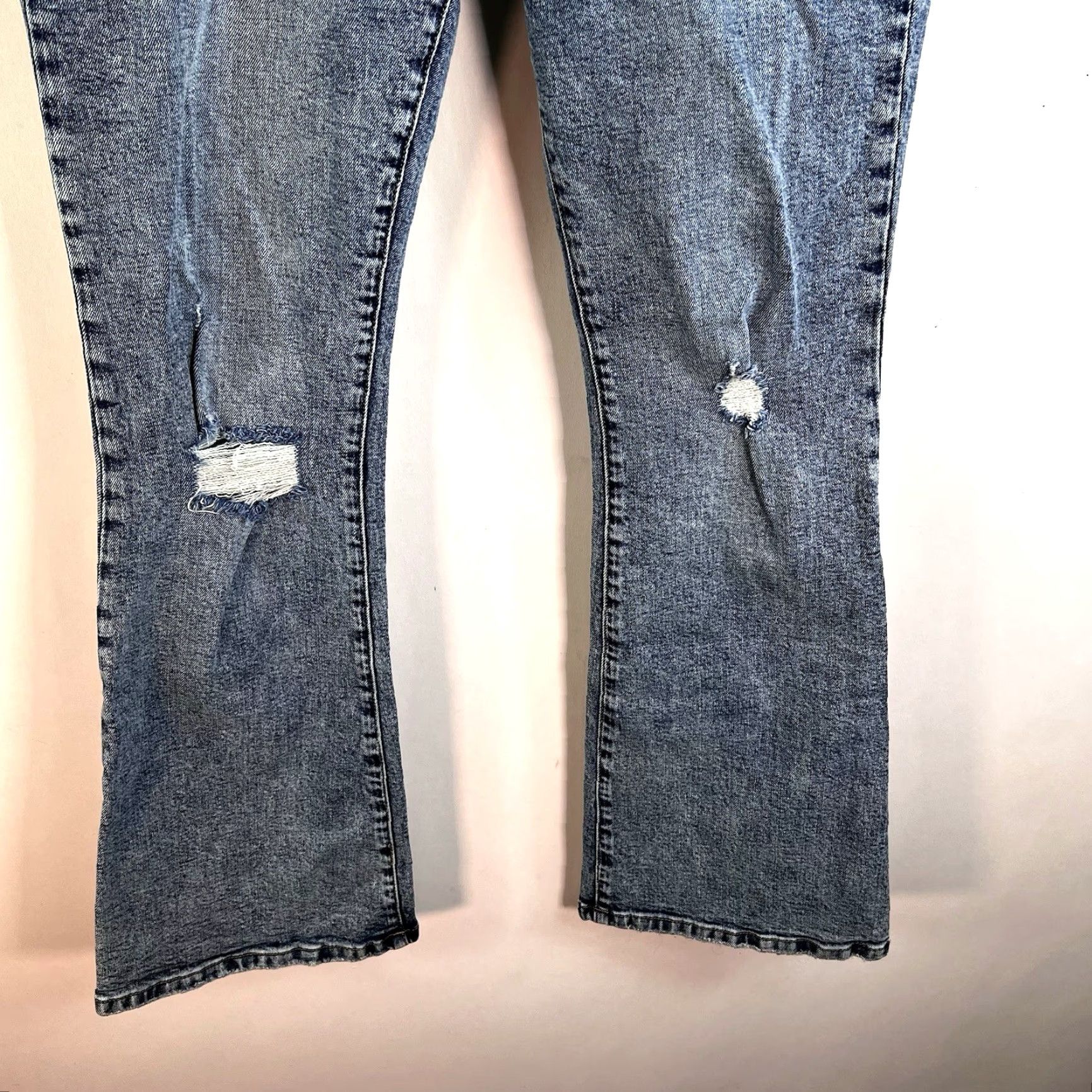 Denime VINTAGE Dear John Rosa Flam Le Flare Denim Jeans Women 28 Regular Pink Distressed 33 Inseam Mens? Wait. Size 28" / US 6 / IT 42 - 4 Thumbnail