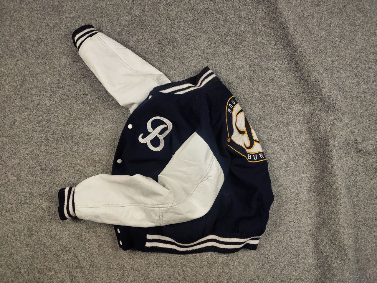 Vintage Vintage 90's Varsity Letterman Dark Blue Wool Bomber Jacket Size US M / EU 48-50 / 2 - 16 Thumbnail