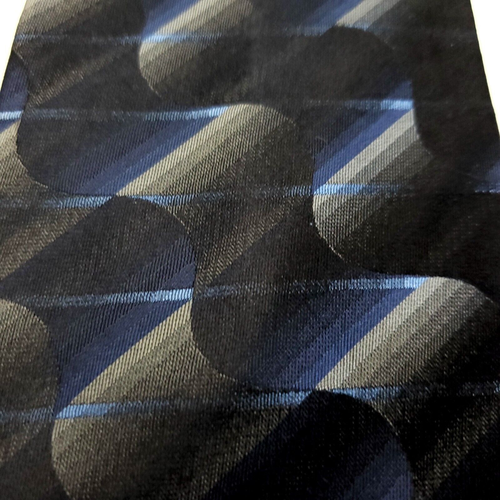 Stafford Stafford Executive Gray Blue Woven Abstract Short Wide Silk Size ONE SIZE - 2 Thumbnail