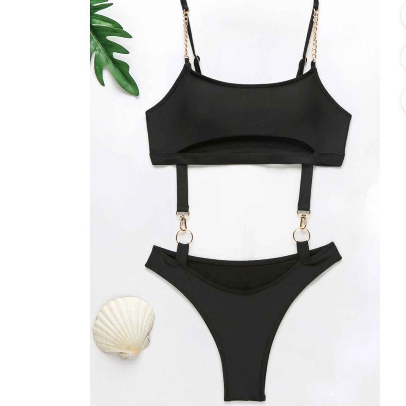 Other Black Bikini Swimmer One piece Swimsuit Bathing Suit size S Size ONE SIZE - 4 Thumbnail