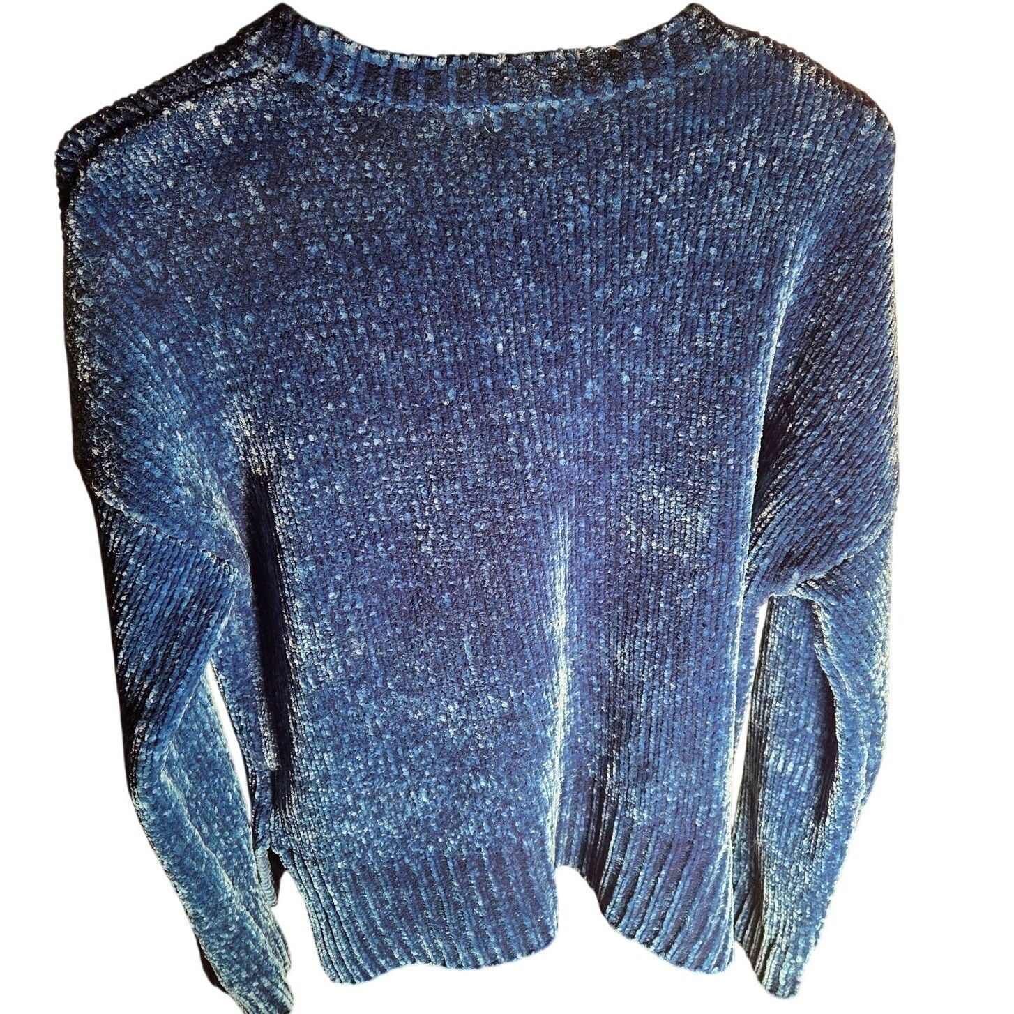 Calvin Klein Chic Calvin Klein Navy Blue Fuzzy Knit Sweater - Women's M Size M / US 6-8 / IT 42-44 - 4 Thumbnail