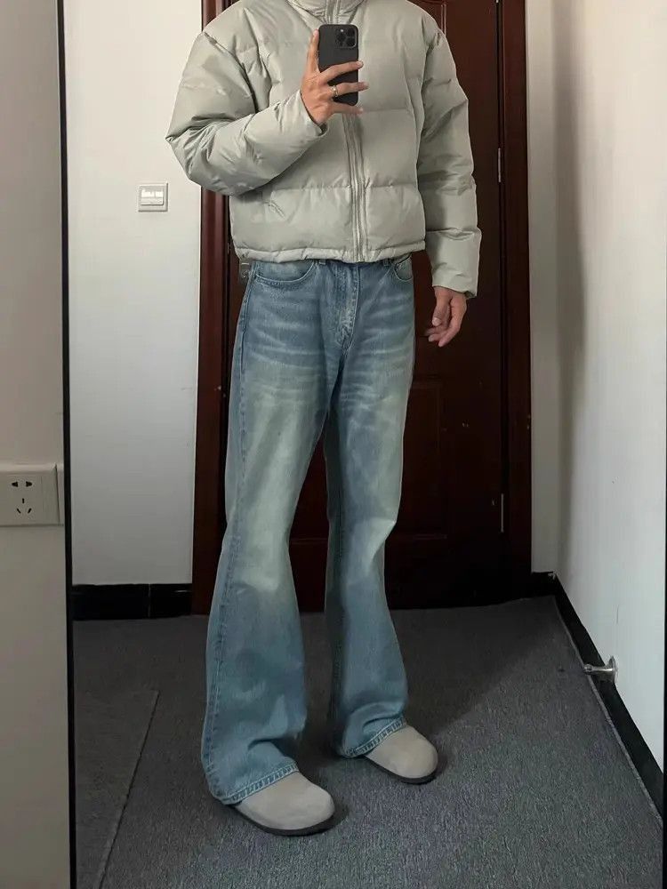 Japanese Brand Retro loose washed micro flared jeans Size US 32 / EU 48 - 5 Thumbnail