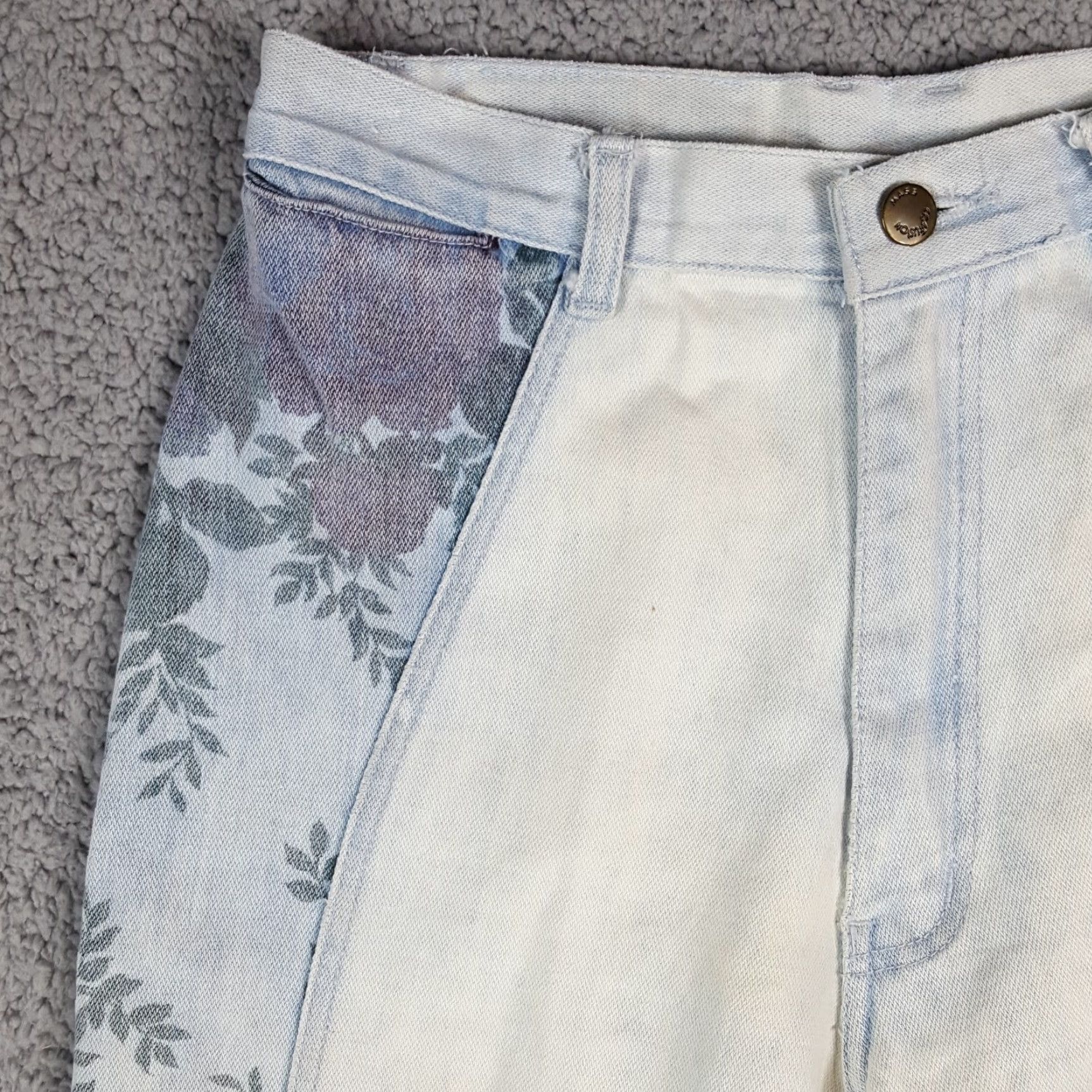 Vintage VINTAGE Mass Confusion Womens Jeans Size 9 High Waist Denim Floral 90s Retro Y2K Casual Blue Size 30" / US 8 / IT 44 - 3 Thumbnail