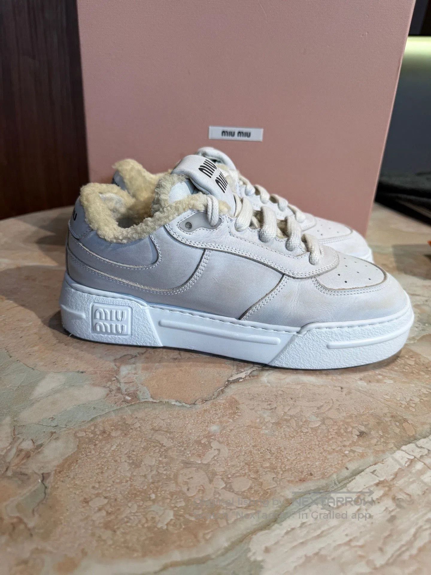 Miu Miu Miu Miu Fleece-Lined Dirty Sneakers. Size US 6 / IT 36 - 4 Thumbnail