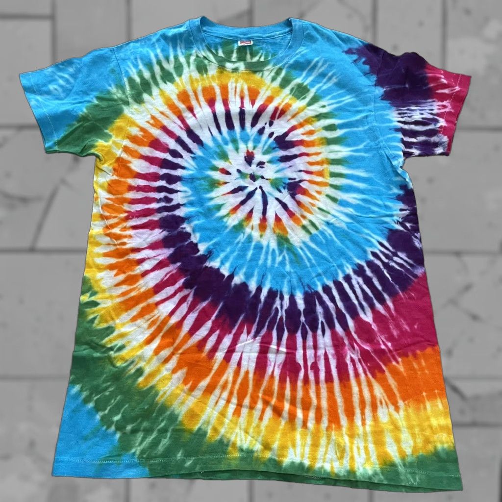 Hanes VTG Hanes Tie-dye Shirt Mens Size L 100% Cotton USA Multicolor Single Stitch T-Shirt Mens L Size US L / EU 52-54 / 3 - 1 Thumbnail