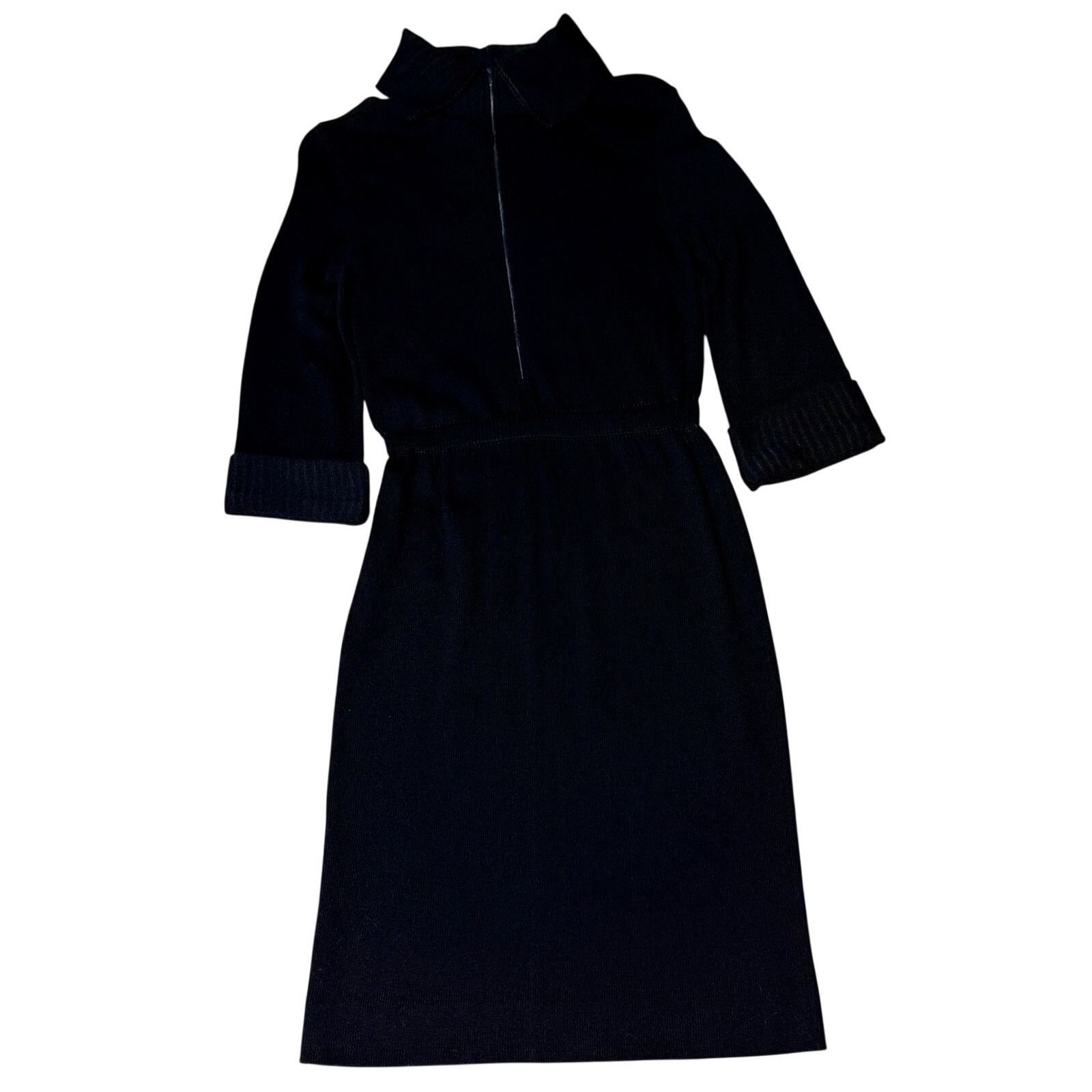 Vintage VTG Goldworm Black Knit Sweater Dress USA Union Made Size S Size S / US 4 / IT 40 - 2 Thumbnail
