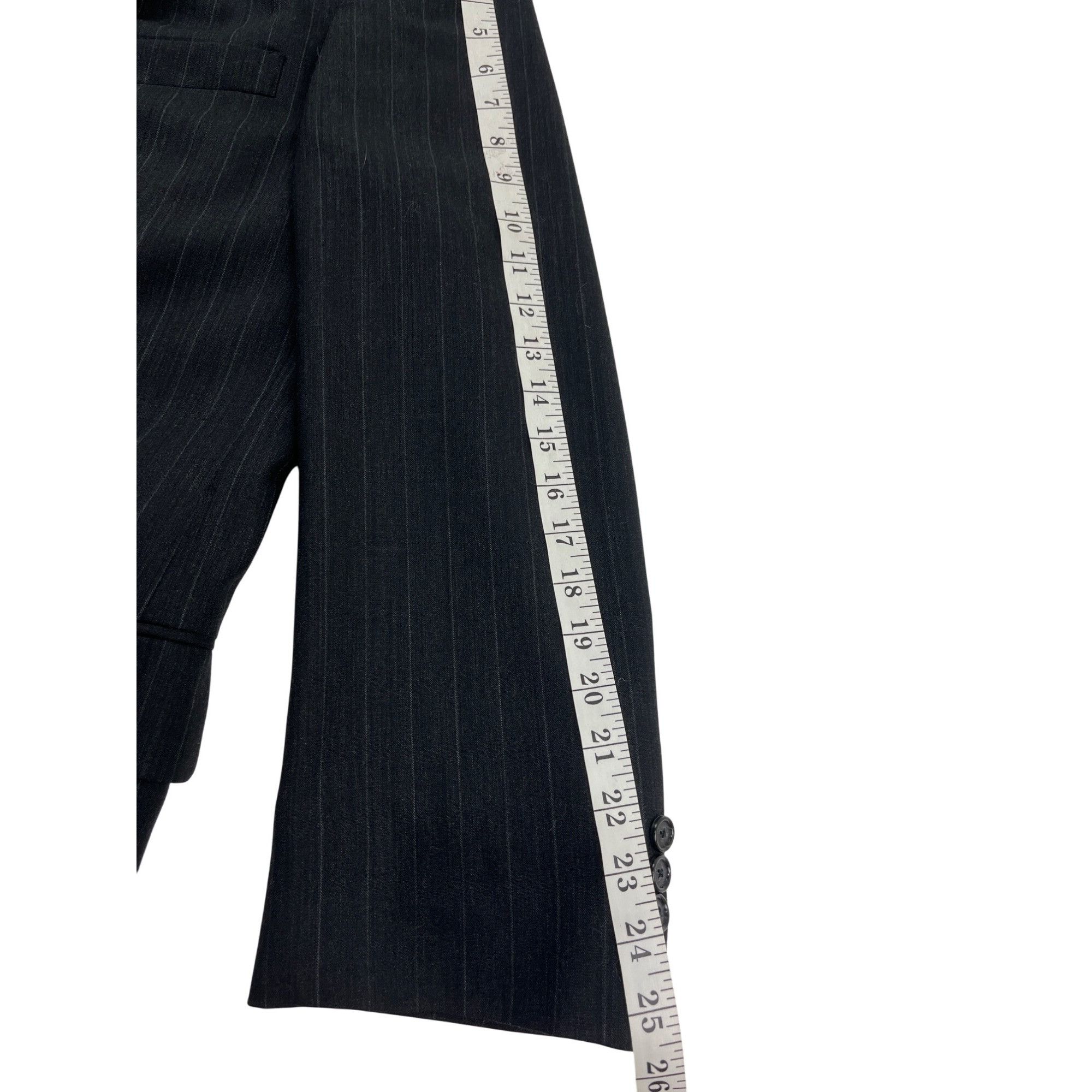 Other Mens Pinstripe Suit Jacket & Pants Set 2-Button Gray Classic Size 40L - 5 Thumbnail
