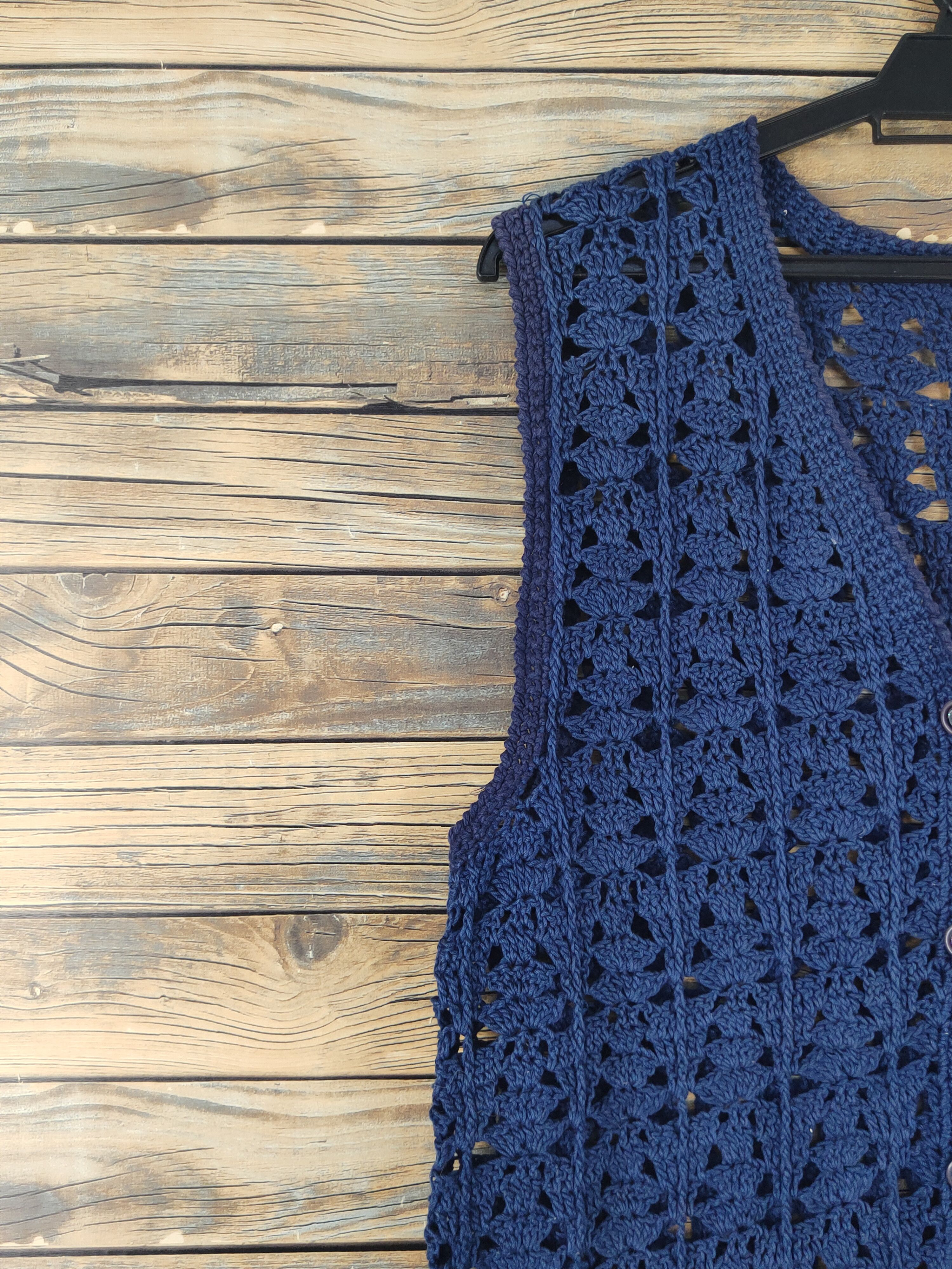 Japanese Brand Japanese Brand Navy Crochet Meshnet Knitwear Vests #W1742 Size M / US 6-8 / IT 42-44 - 4 Thumbnail