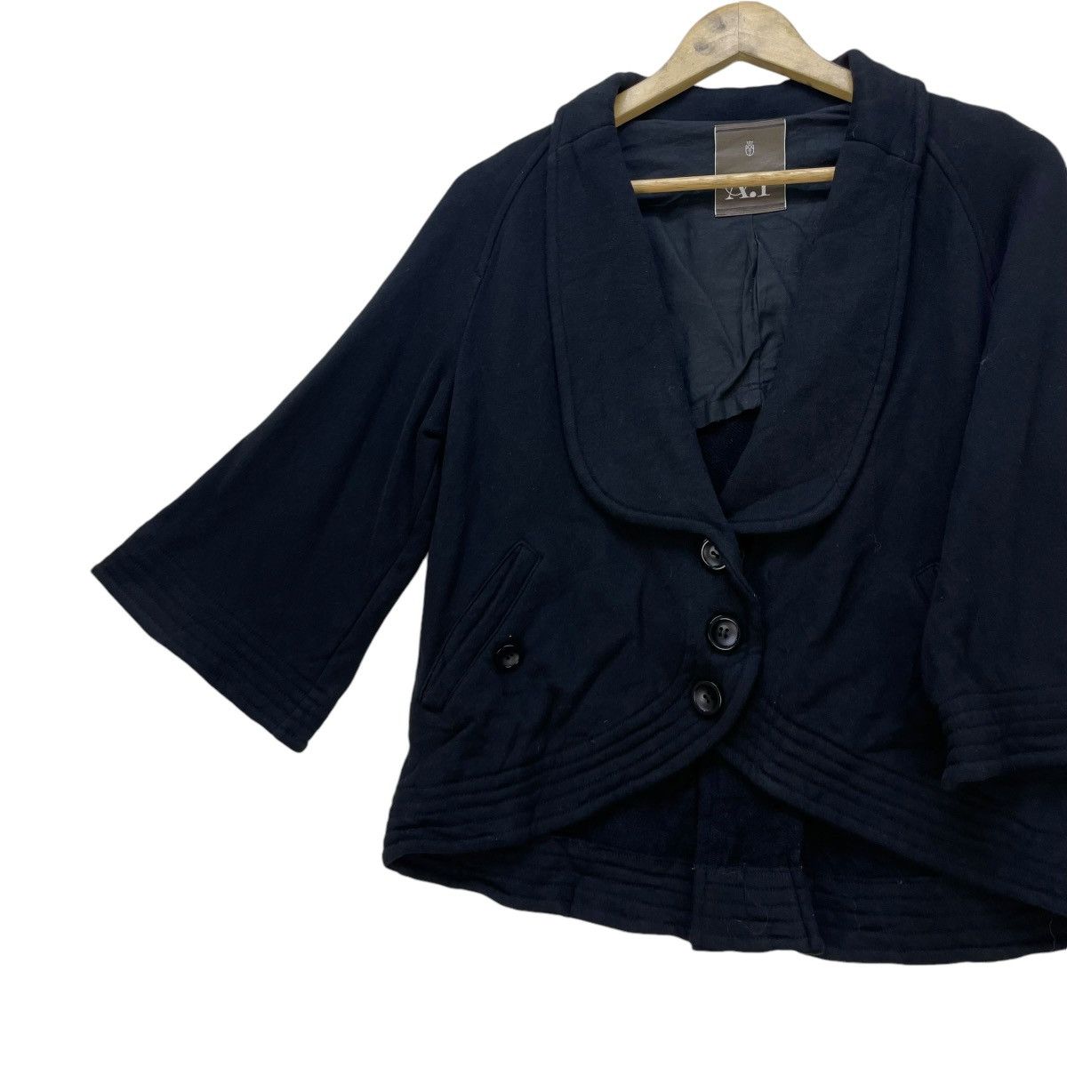 ATSURO TAYAMA × Designer × Japanese Brand 💥Japan Designer Atsuro Tayama Crop Drape Jacket Size M / US 6-8 / IT 42-44 - 5 Thumbnail