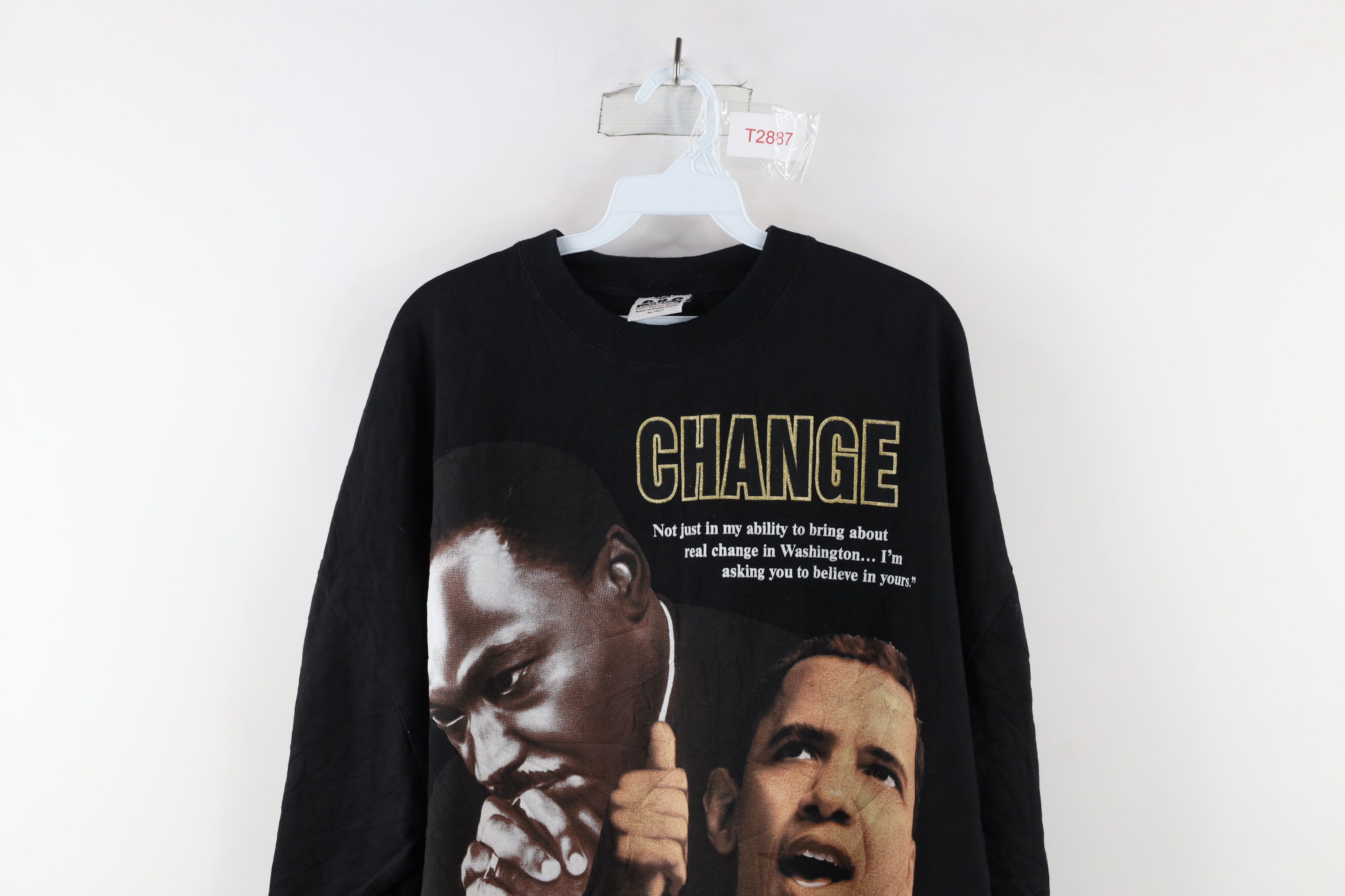 Vintage Vintage Y2K Streetwear Jr President Barack Obama Rap T-Shirt Size US XXL / EU 58 / 5 - 4 Thumbnail