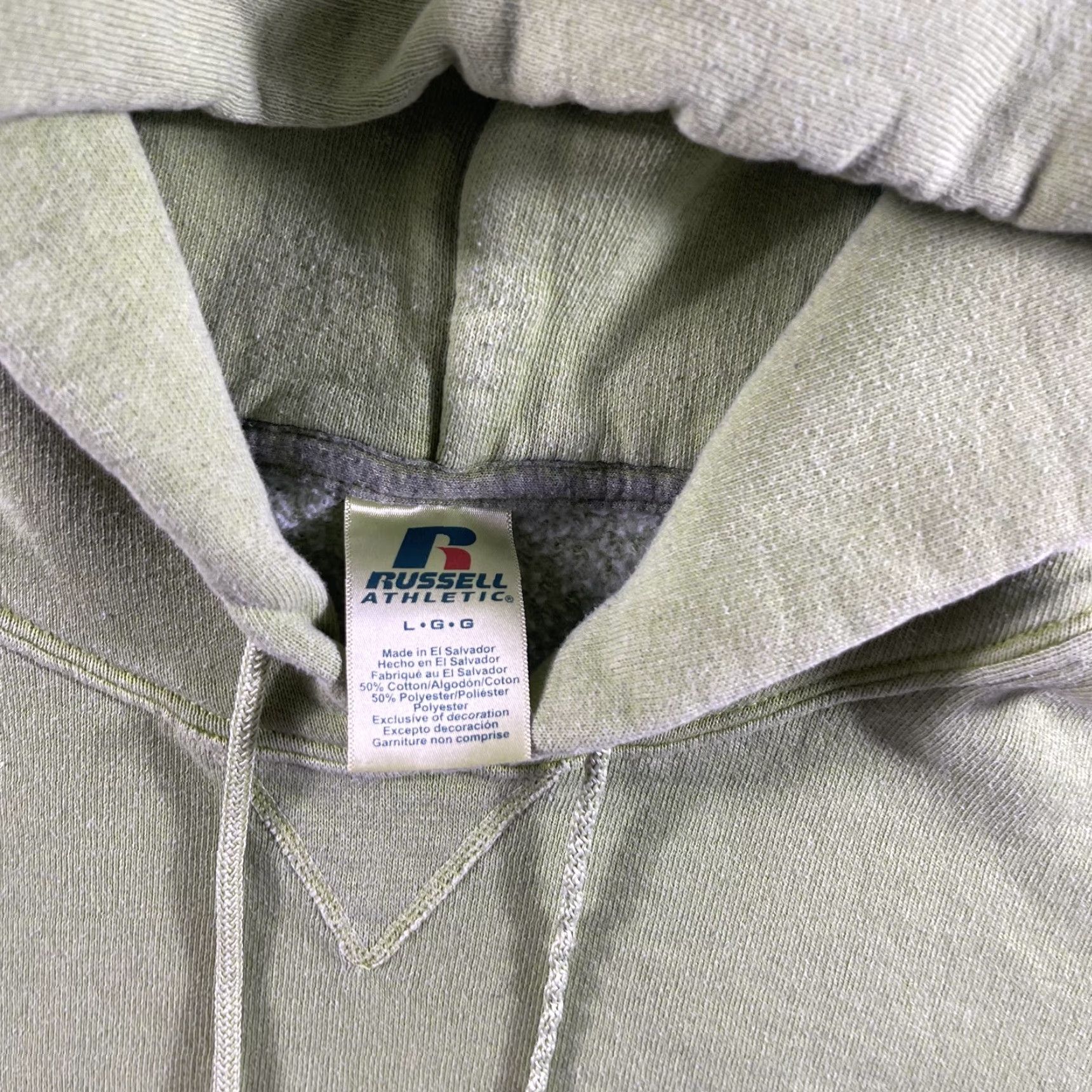 Russell Athletic VINTAGE Russell Athletic Hoodie Sweatshirt Mens Large Lime Green Pullover YZY Y2K Yeezy Size US L / EU 52-54 / 3 - 3 Thumbnail