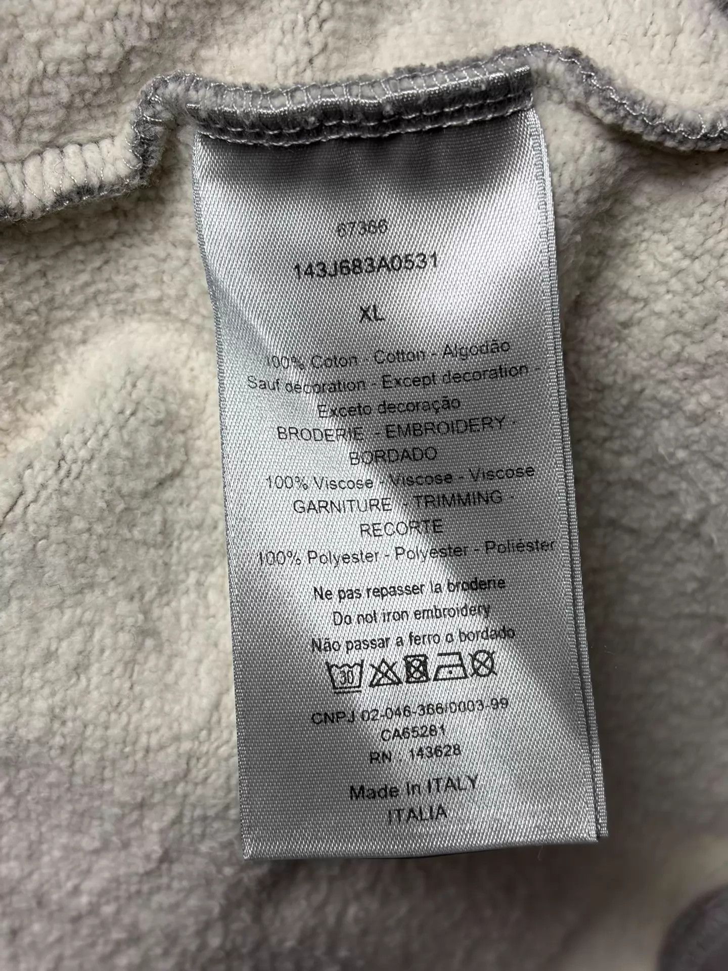 Dior Dior Gray XL Italy-Made Sweatshirt (Like New) Size US XL / EU 56 / 4 - 4 Thumbnail