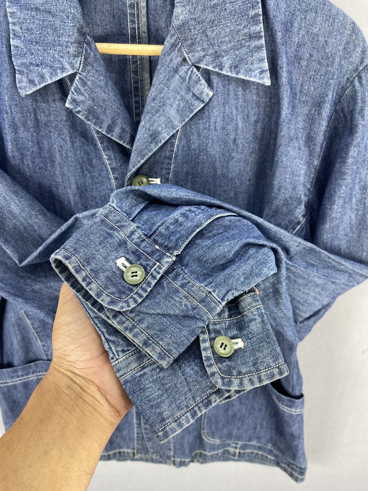 Japanese Brand Vintage IY Basics Chore Denim Jacket By Issey Miyaki Size US L / EU 52-54 / 3 - 11 Thumbnail