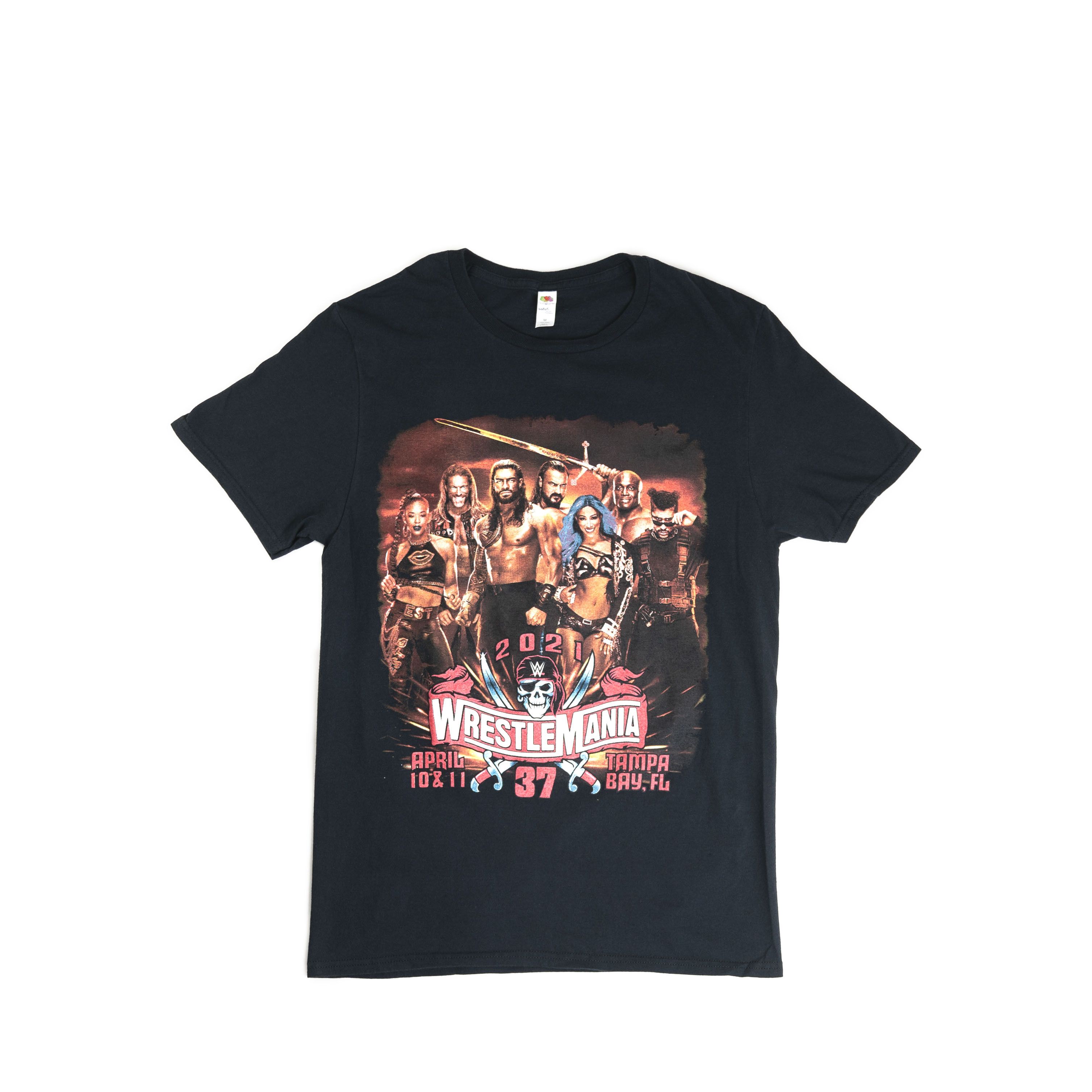 image of Wwe 2021 Bad Bunny Wrestlemania Bootleg Tee Shirt in Black, Men's (Size Medium)