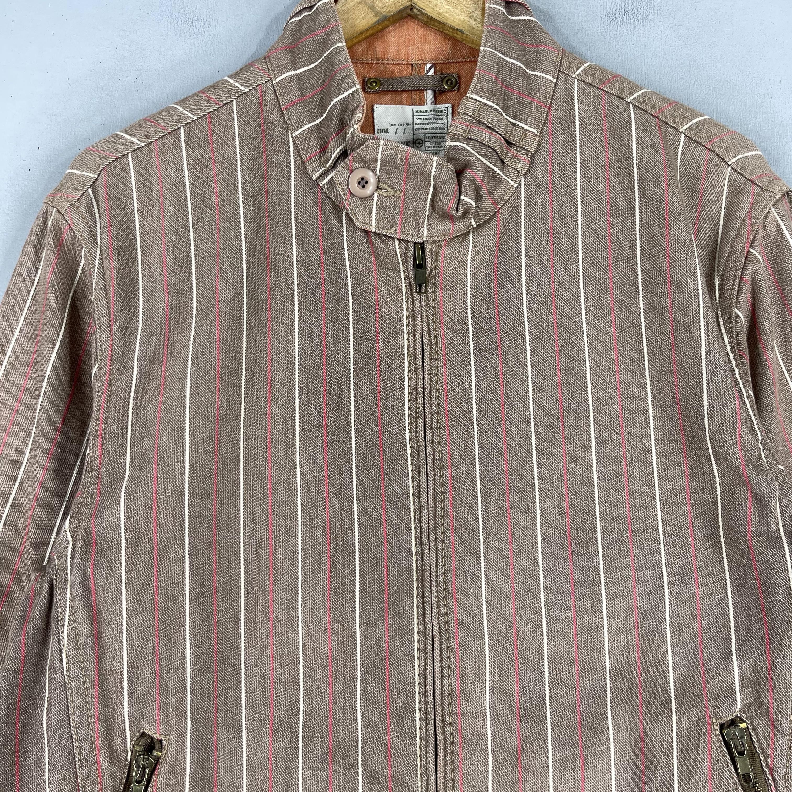 Japanese Brand Vintage OILCAKE Japan Pinstripe Denim Bondage Bikers Jacket Size US M / EU 48-50 / 2 - 2 Thumbnail
