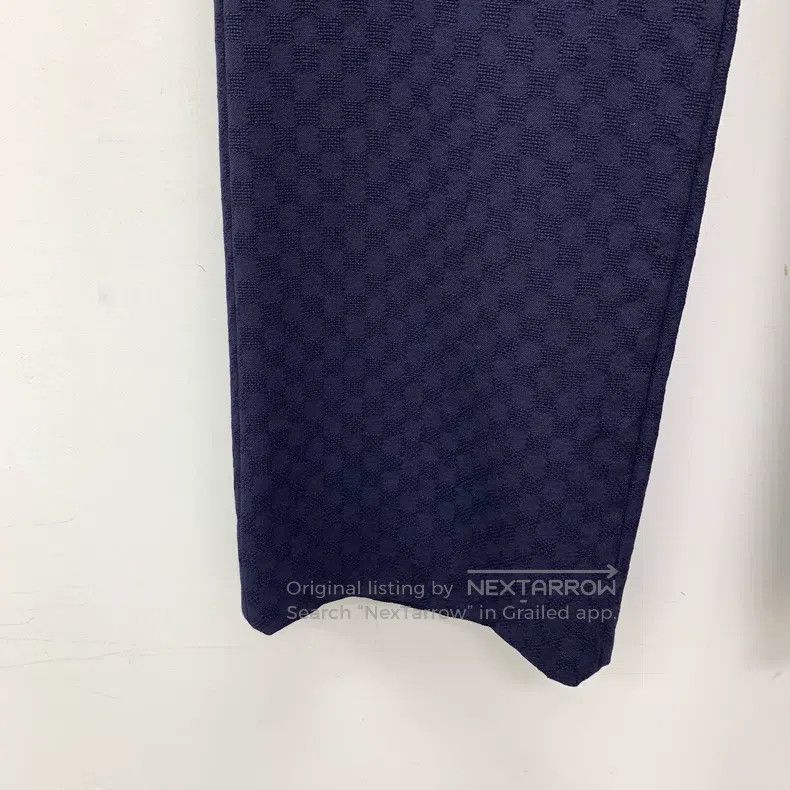 Gucci gucci Dark blue checkerboard wool casual wide-leg trousers Size US 26 / EU 42 - 5 Thumbnail