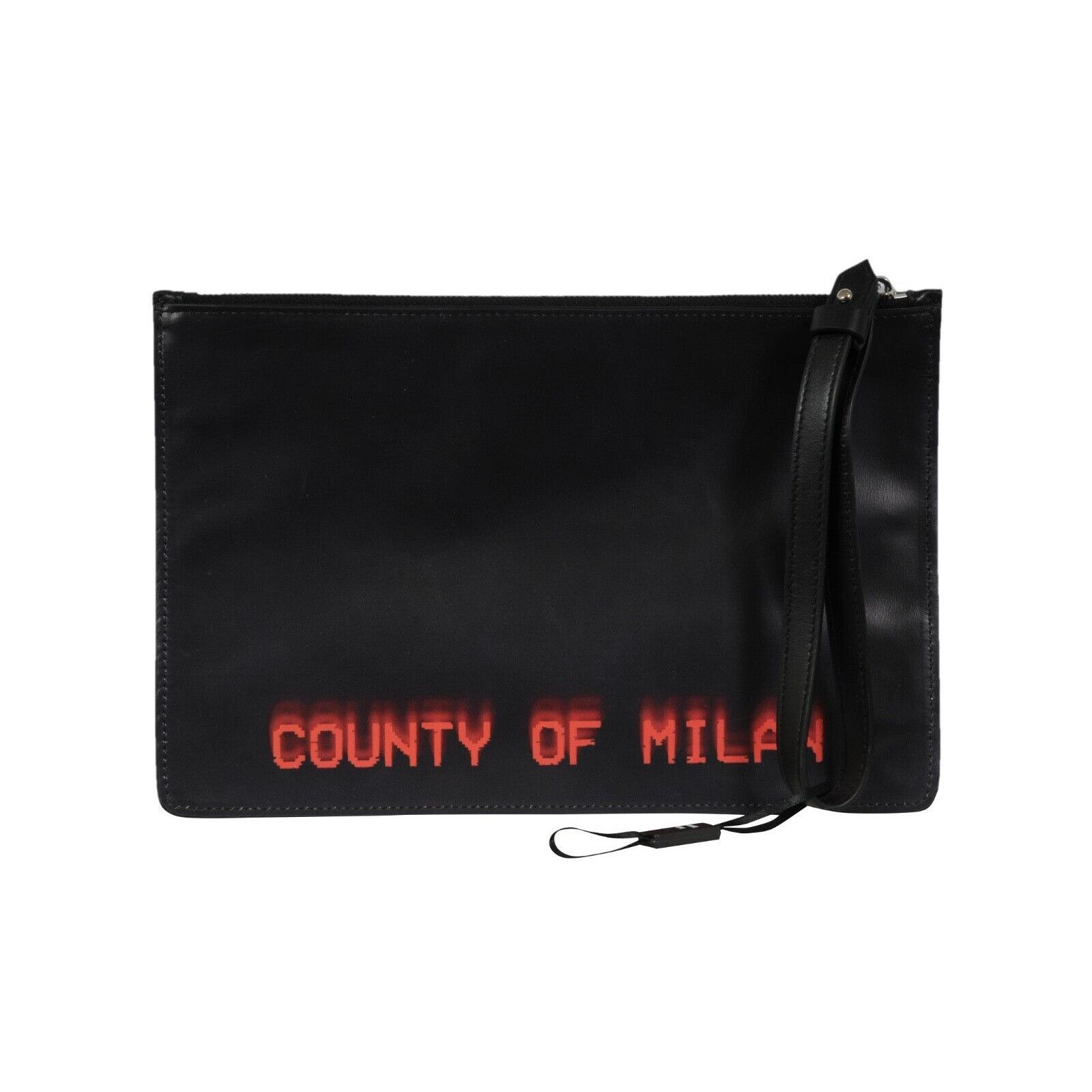 Marcelo Burlon Never Sleep Pouch Bag Black Leather Document Size ONE SIZE - 3 Thumbnail