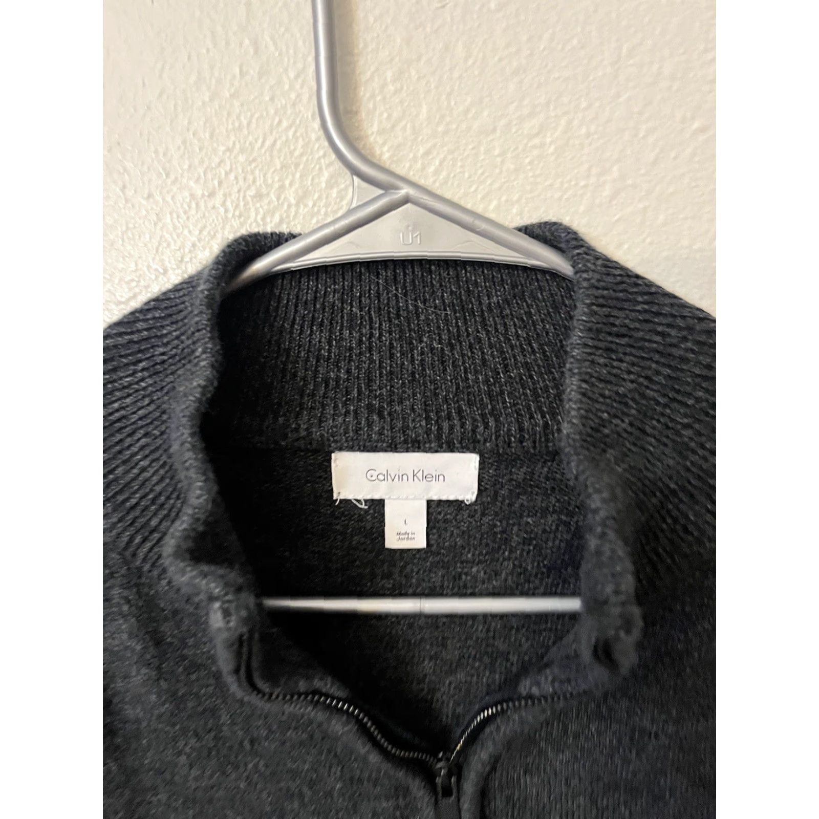 Calvin Klein Calvin Klein Men’s Sweater 1/4 Zip Mock Neck Striped Large Gray Black Multicolor Pullover Size US L / EU 52-54 / 3 - 2 Thumbnail