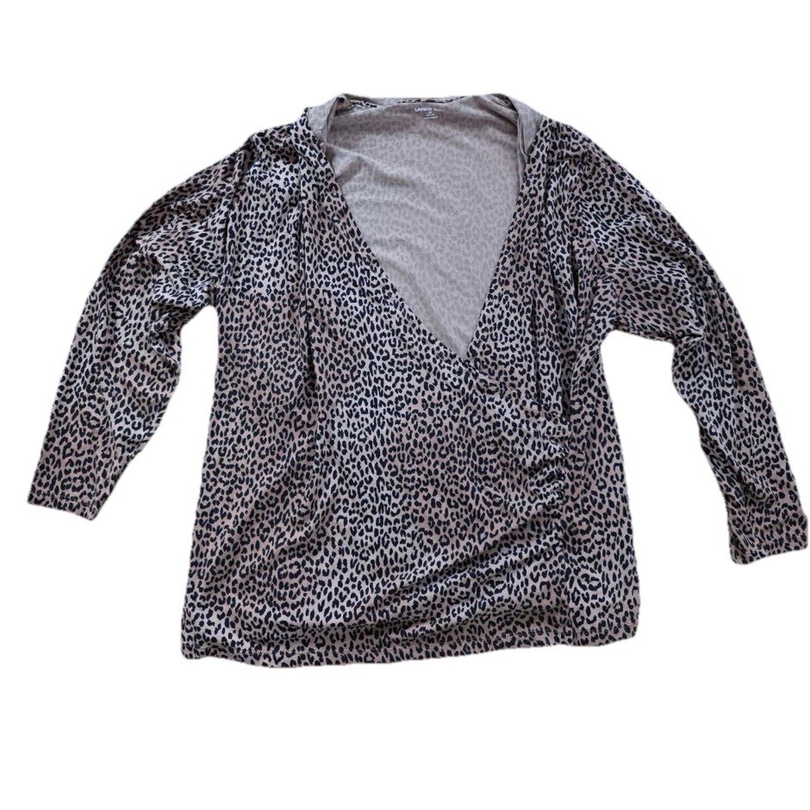 Lands' End Lands End Women Cotton Wrap Top V Neck Size 2X A001829 Size XXL / US 16-18 / IT 52-54 - 2 Thumbnail
