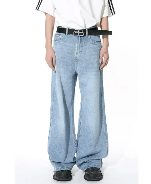 Japanese Brand × Jean Vintage simple straight loose casual washed jeans Size US 34 / EU 50 - 1 Thumbnail