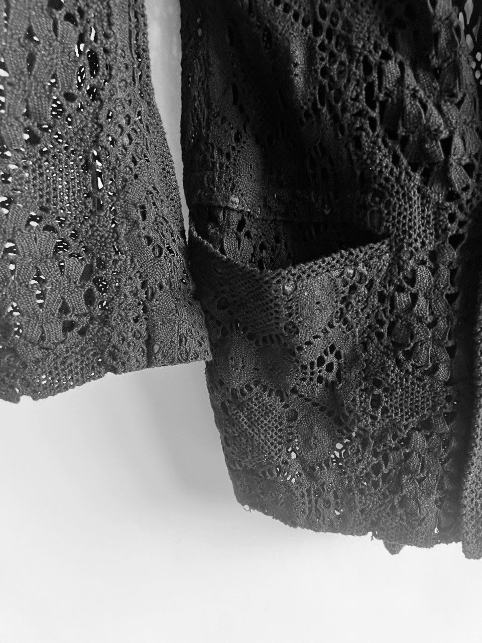 Yohji Yamamoto Y's Yohji Yamamoto - PATCHED TORCHON LACE PEAK LAPEL JACKET Size US S / EU 44-46 / 1 - 5 Thumbnail