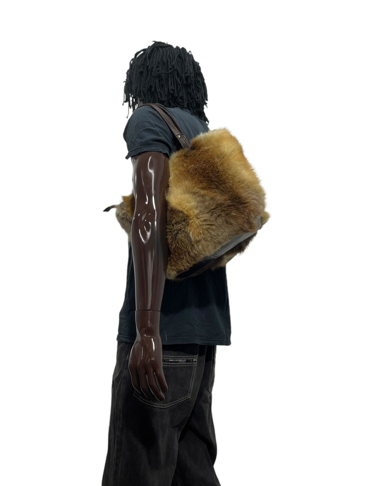 Shearling Leather Vtg Unknown Japan Tote Shoulder Bag 1🟩1