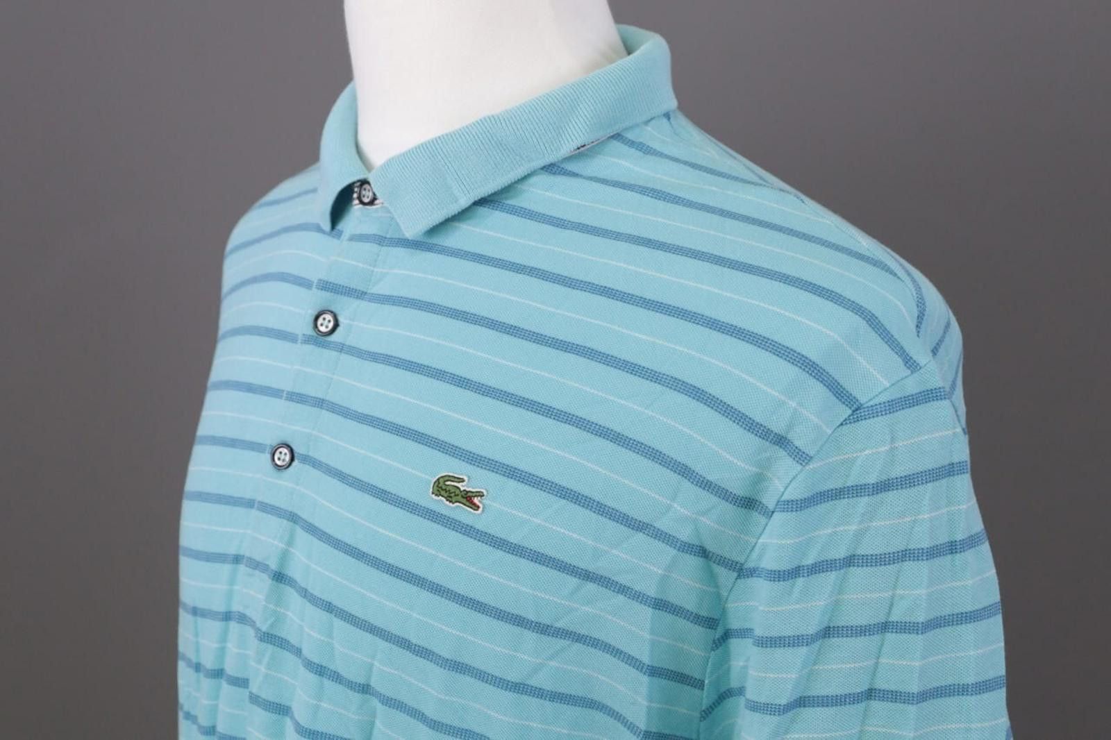 Lacoste Lacoste Blue Striped Short Sleeve Polo Shirt Size 8 / 3XL Size US XXL / EU 58 / 5 - 9 Thumbnail