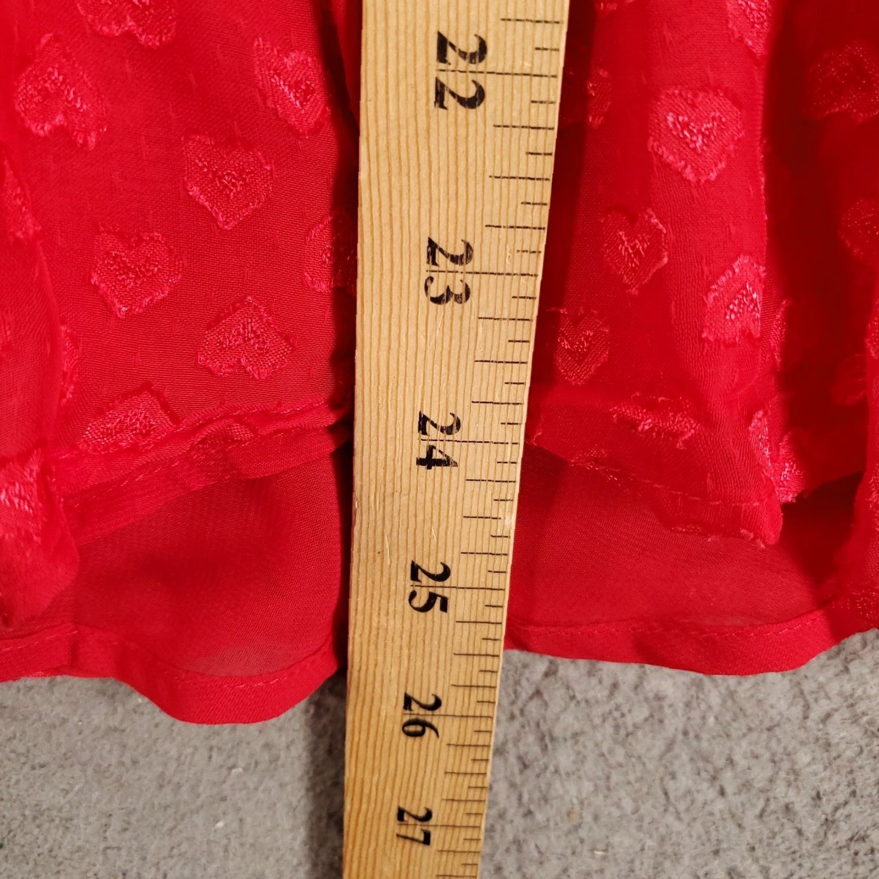 Torrid Torrid Womens 1X Top Red Heart Polka Dots V-Neck Long Sleeve Blouse Tunic Size XL / US 12-14 / IT 48-50 - 3 Thumbnail