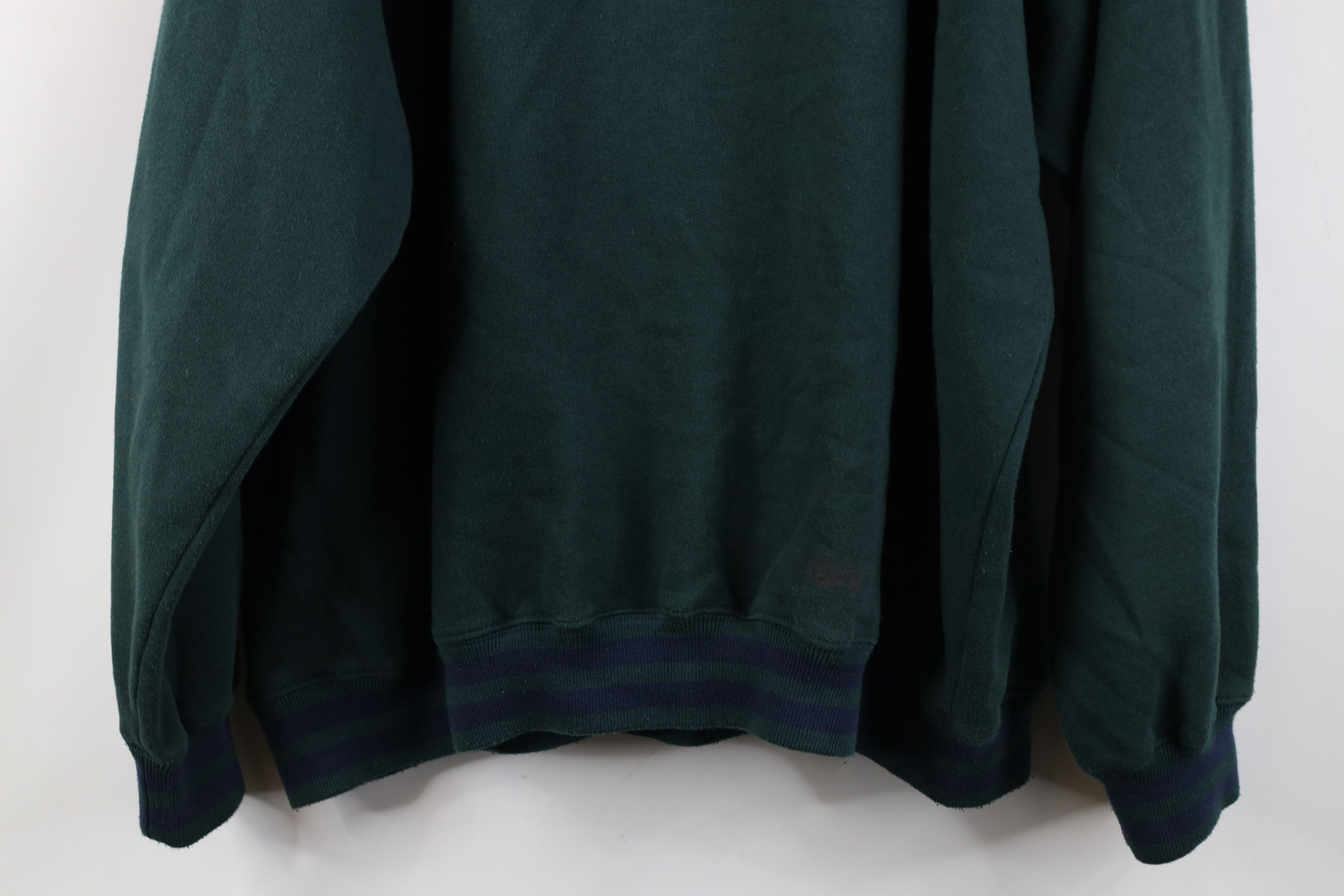 Vintage Vintage 90s Streetwear Collared Pullover Sweatshirt Green Size US XL / EU 56 / 4 - 13 Thumbnail