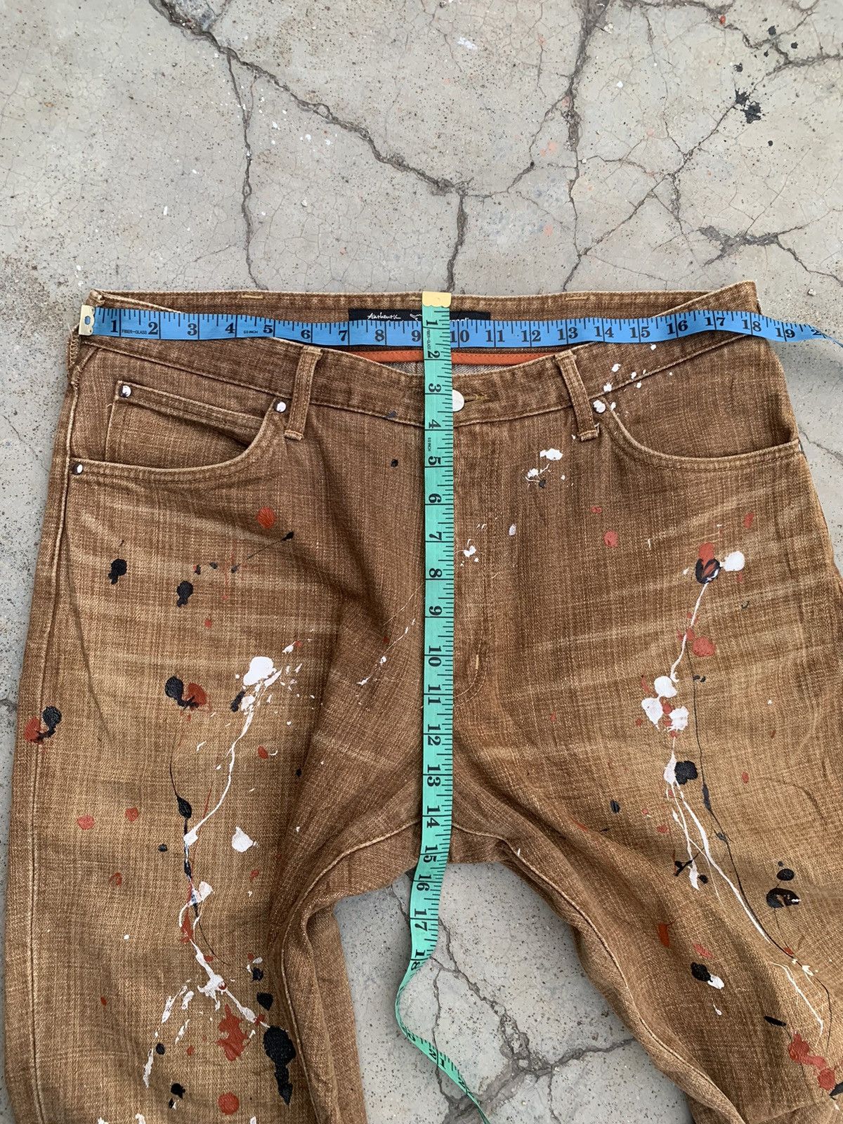 Wrangler Wrangler "Buffalo Head" Painted Brown Wash Painter Pants. Size US 36 / EU 52 - 12 Thumbnail