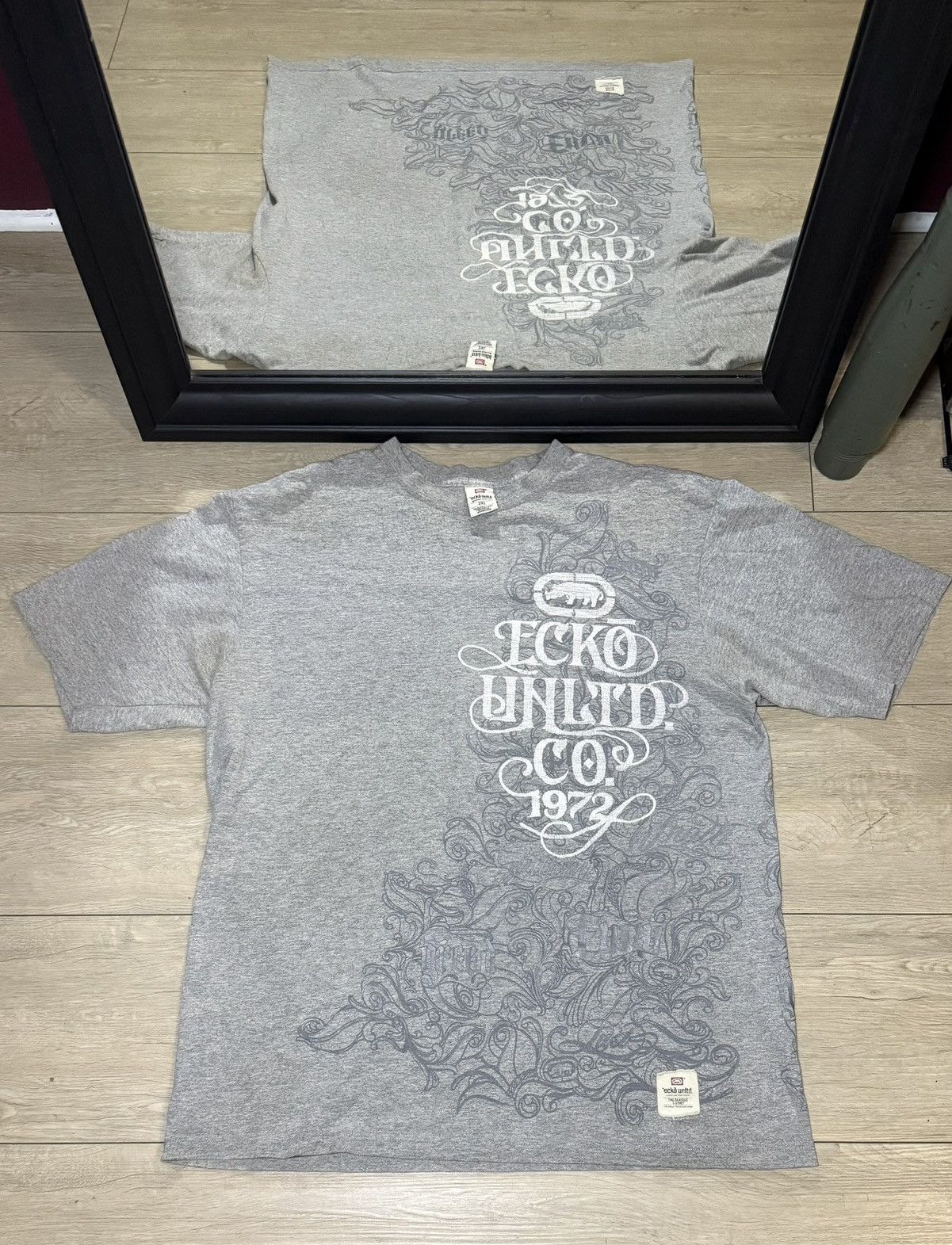 Ecko Unltd. Y2K 2000s Ecko Unltd Gothic Script SpellOut All Over Print Size US XXL / EU 58 / 5 - 1 Thumbnail