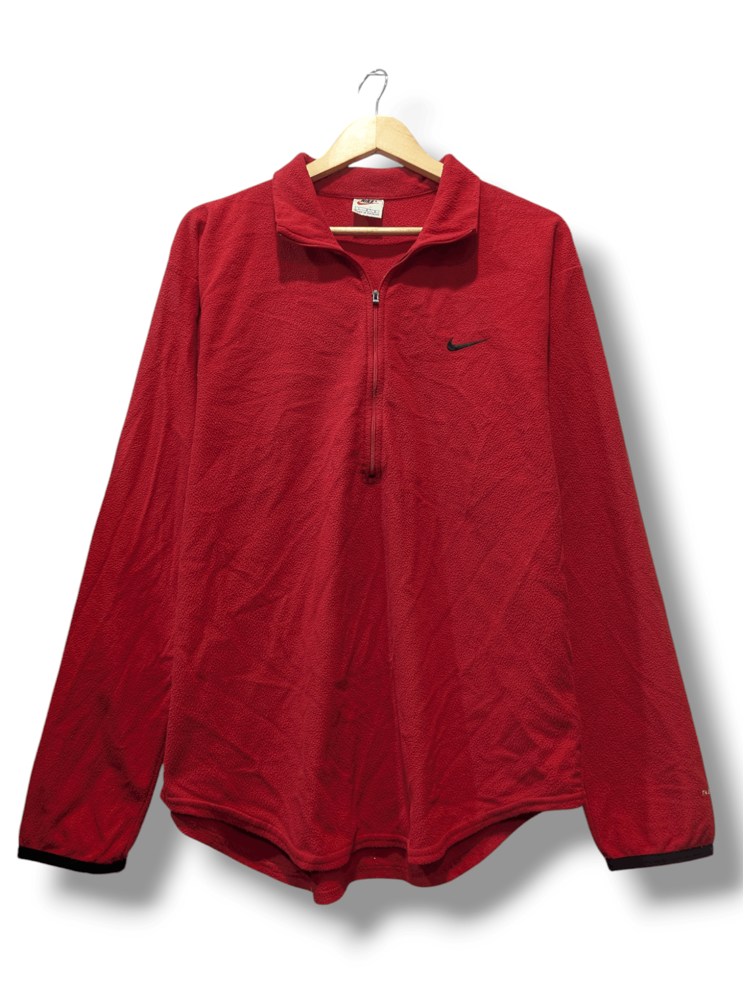 Nike × Vintage 90s Nike vintage fleece half zip swoosh therma-fit Size US L / EU 52-54 / 3 - 1 Thumbnail