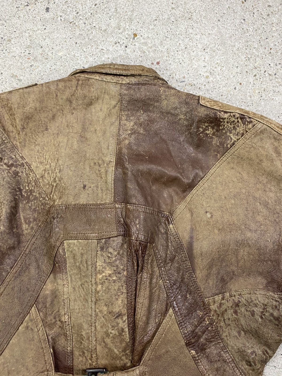 Vintage No faith studios leather bomber jacket brown assimetrical Size M / US 6-8 / IT 42-44 - 4 Thumbnail