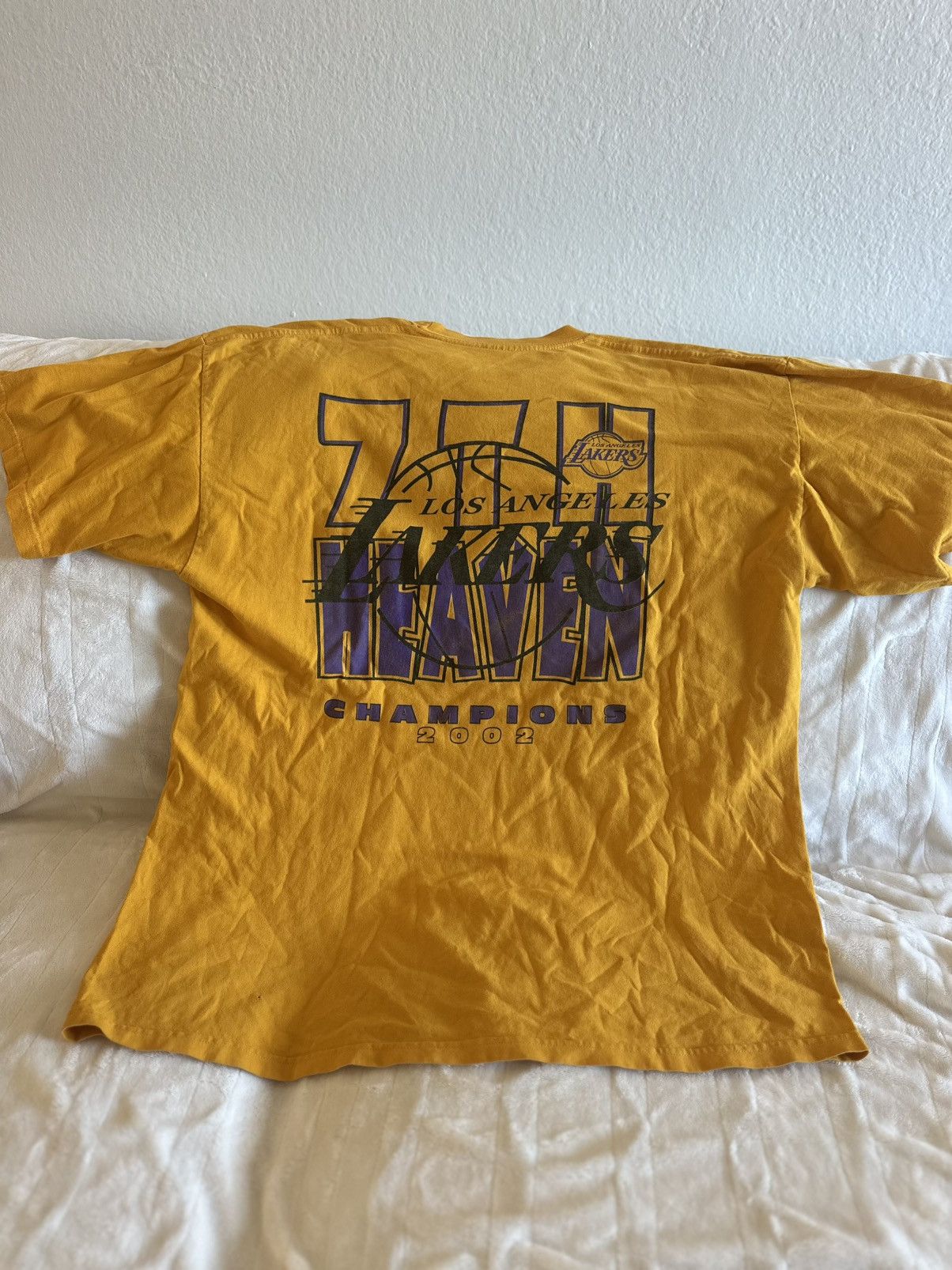 NBA Los Angeles Lakers Kobe Bryant Shaq 2002 World Champions Tee Size US XXL / EU 58 / 5 - 7 Thumbnail