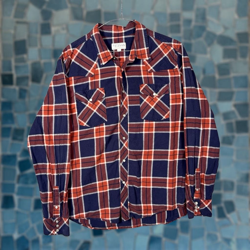 Tecovas Tecovas Shirt Men L Pearl Snap Flannel Plaid Long Sleeve Western Cowboy Workwear Size US L / EU 52-54 / 3 - 1 Thumbnail