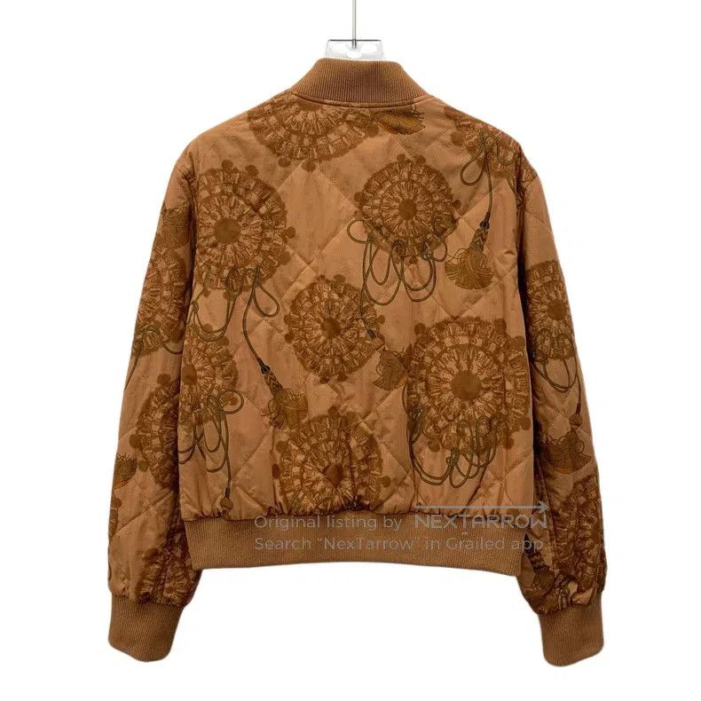 Hermes Hermes Brown Printed Cotton Single-Breasted Two-Way Wear B Size XS / US 0-2 / IT 36-38 - 2 Thumbnail
