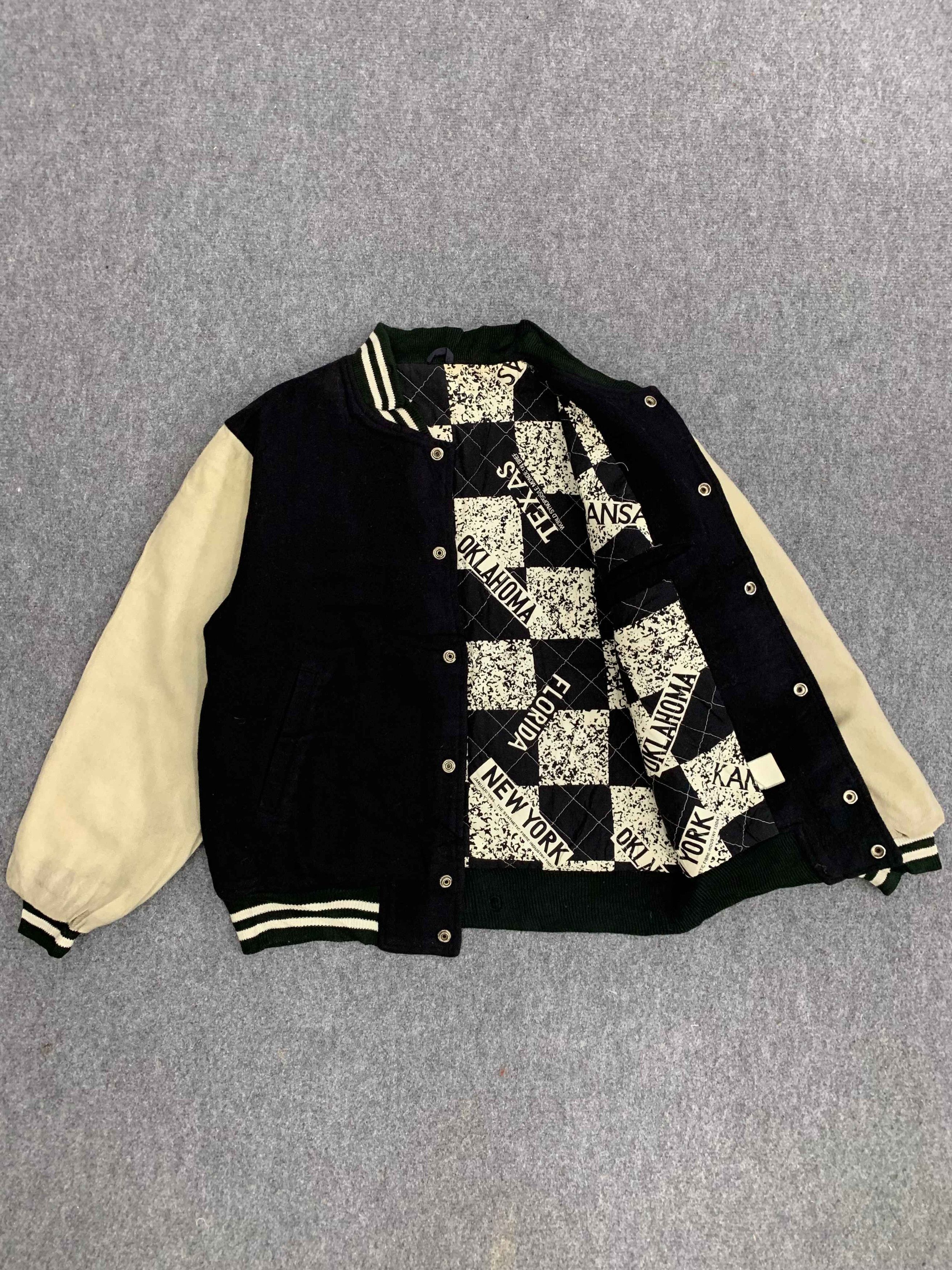 image of United Stated Wool Varsity Jacket in Black, Men's (Size Medium)