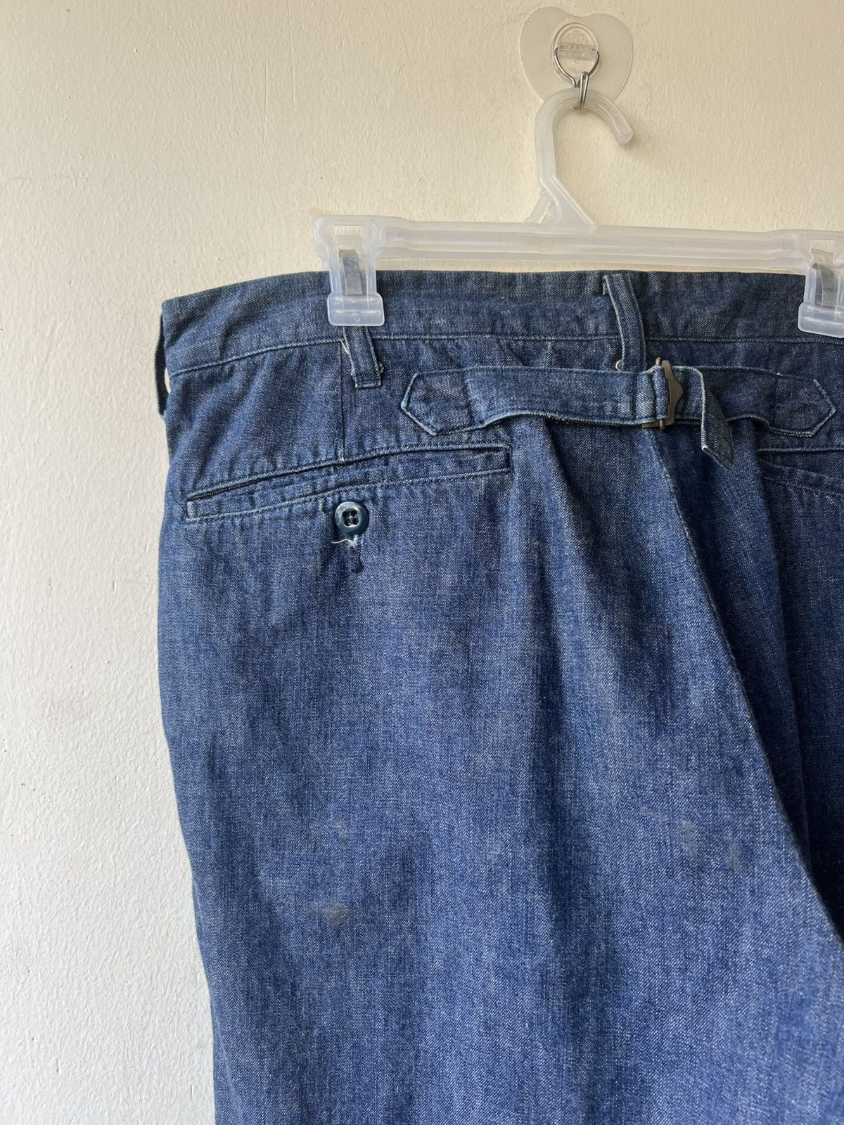 Fat Tokyo FAT FA Japan Buckle Back Baggy Denim Trouser Pant Size US 34 / EU 50 - 4 Thumbnail